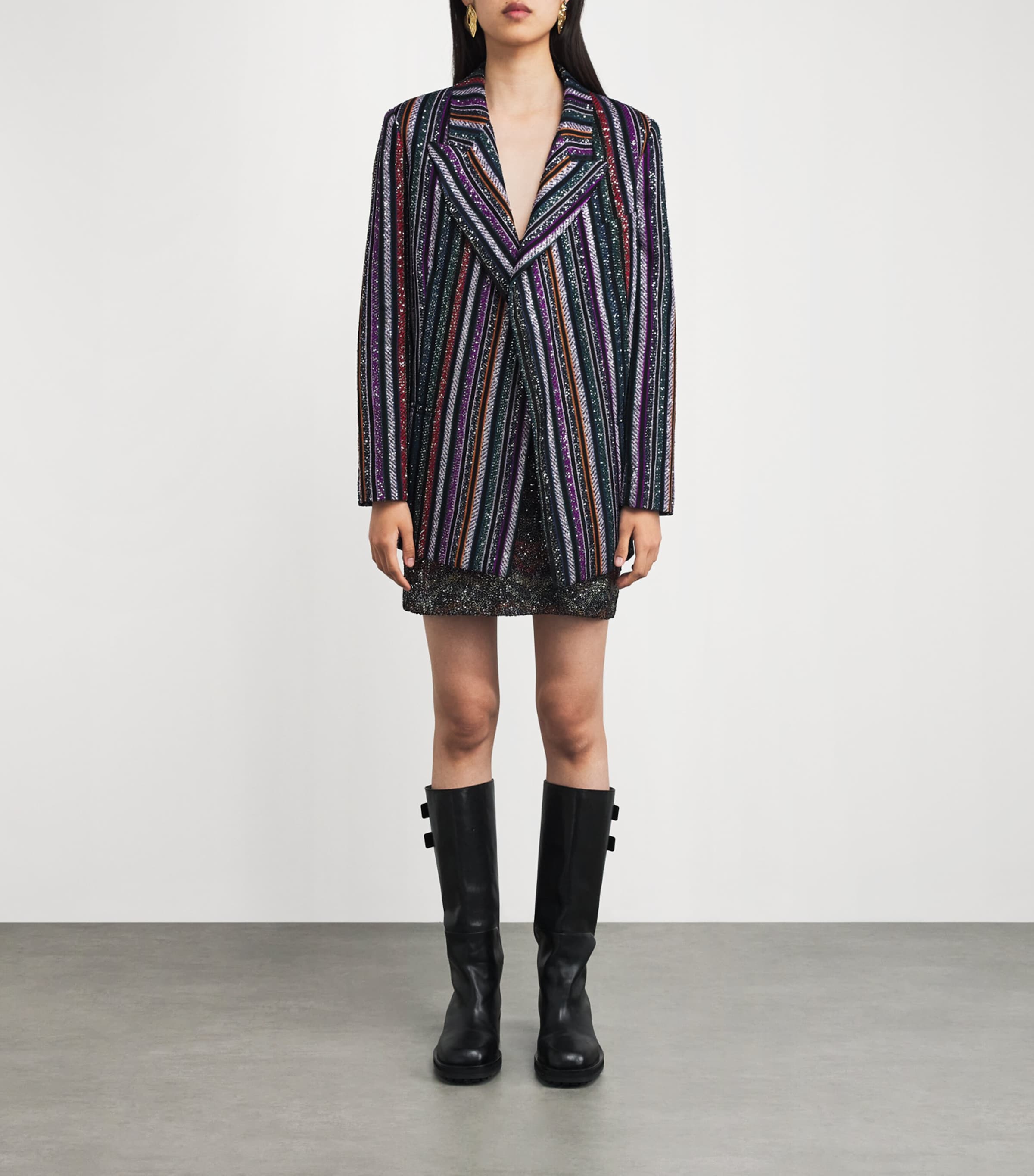 Sequin Stripe Blazer SM9T4 MULTICOLOR Image 3