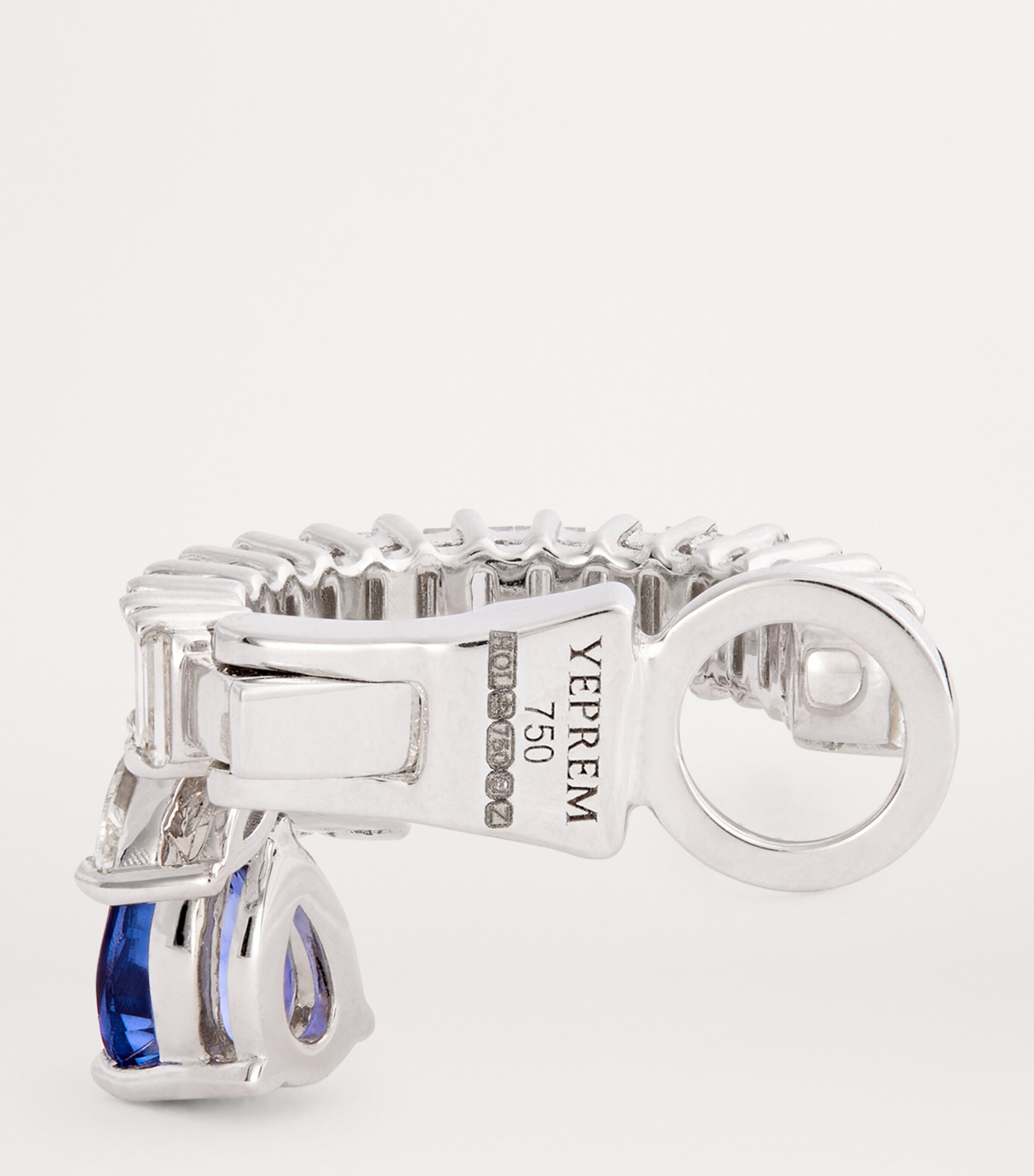 Yeprem White Gold, Diamond and Sapphire Whisper Ear Cuff White Gold Image 3