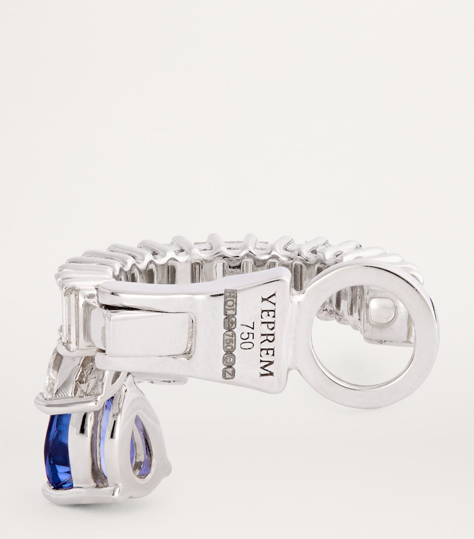 Yeprem White Gold, Diamond and Sapphire Whisper Ear Cuff White Gold Image 3