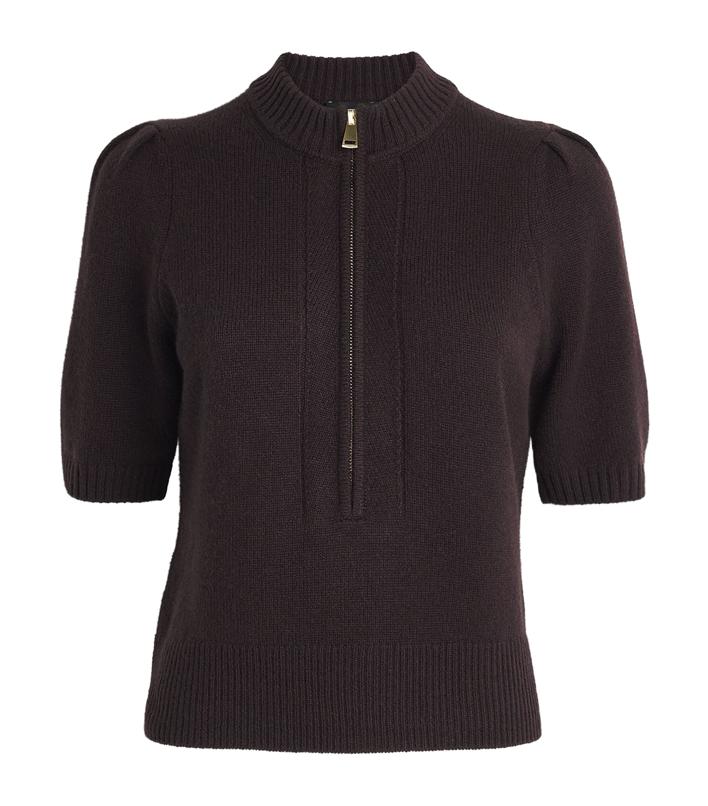 Cashmere Half-Zip T-Shirt GANACHE BROWN Image 1