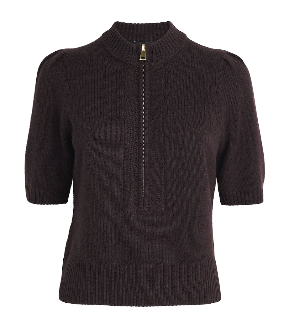 Cashmere Half-Zip T-Shirt GANACHE BROWN Image 1