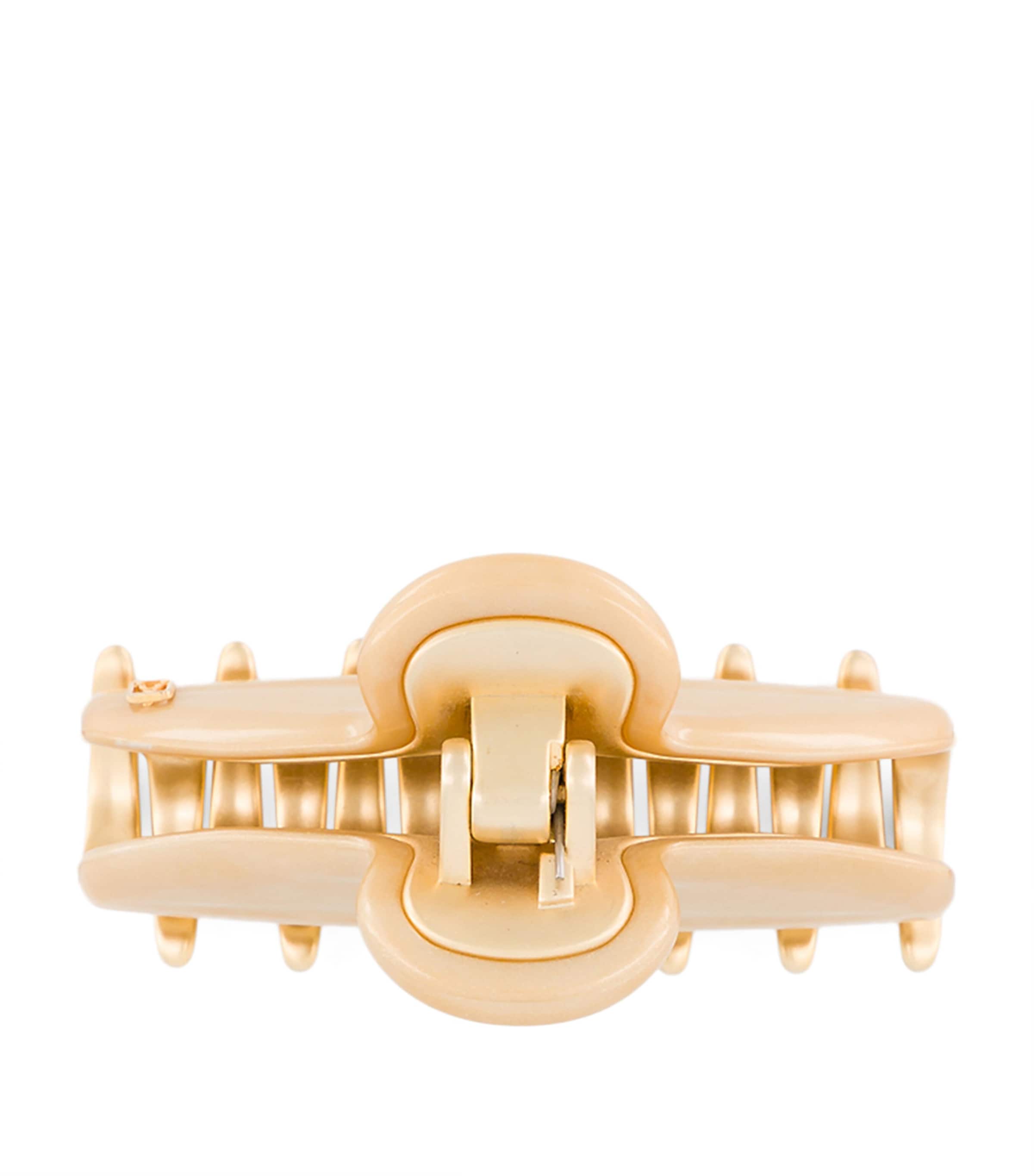 Gold-Plated Claw Hair Clip X3- PAIL DORE/OR Image 3