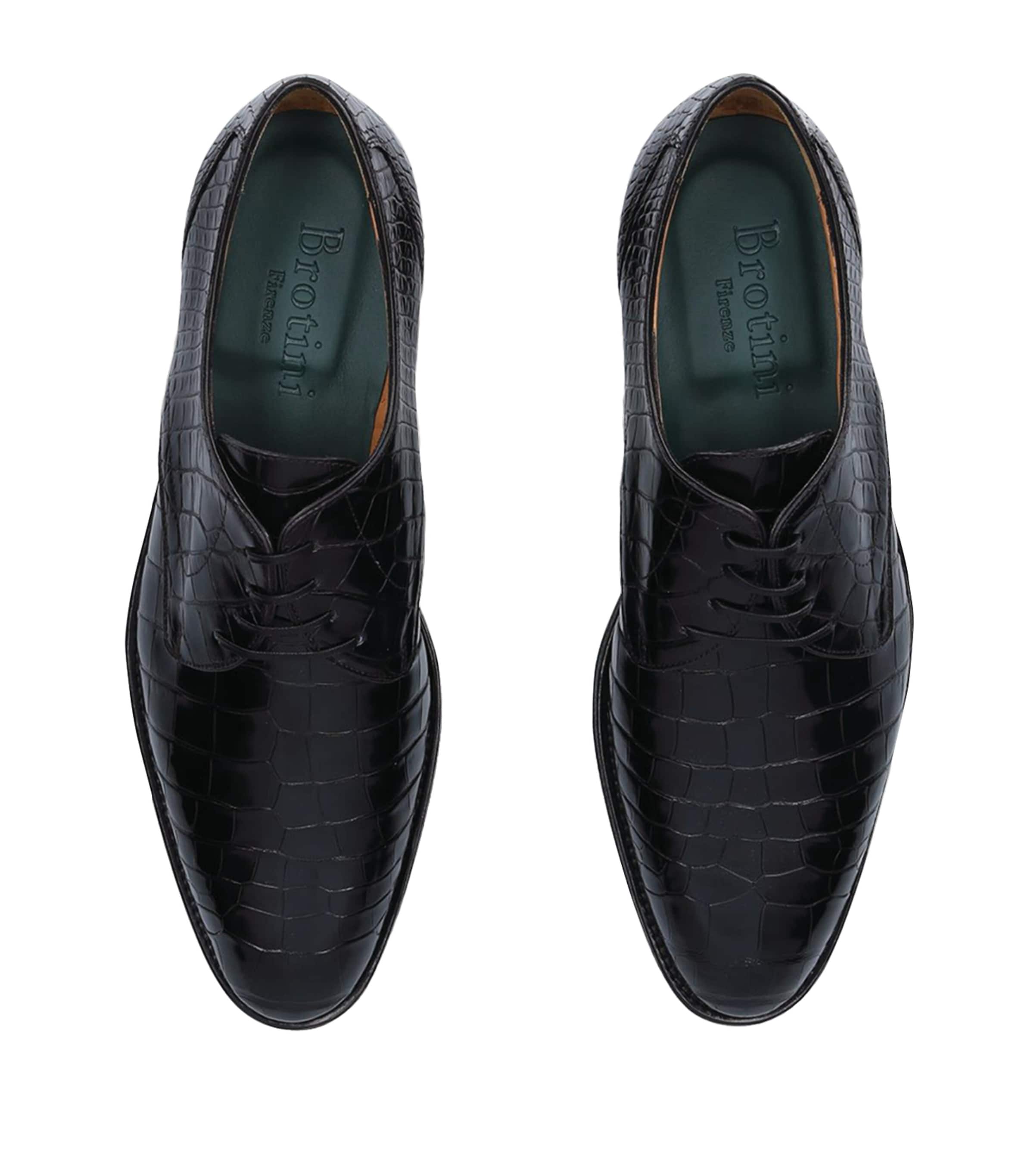 Brotini Crocodile Derby Shoes Black Image 4