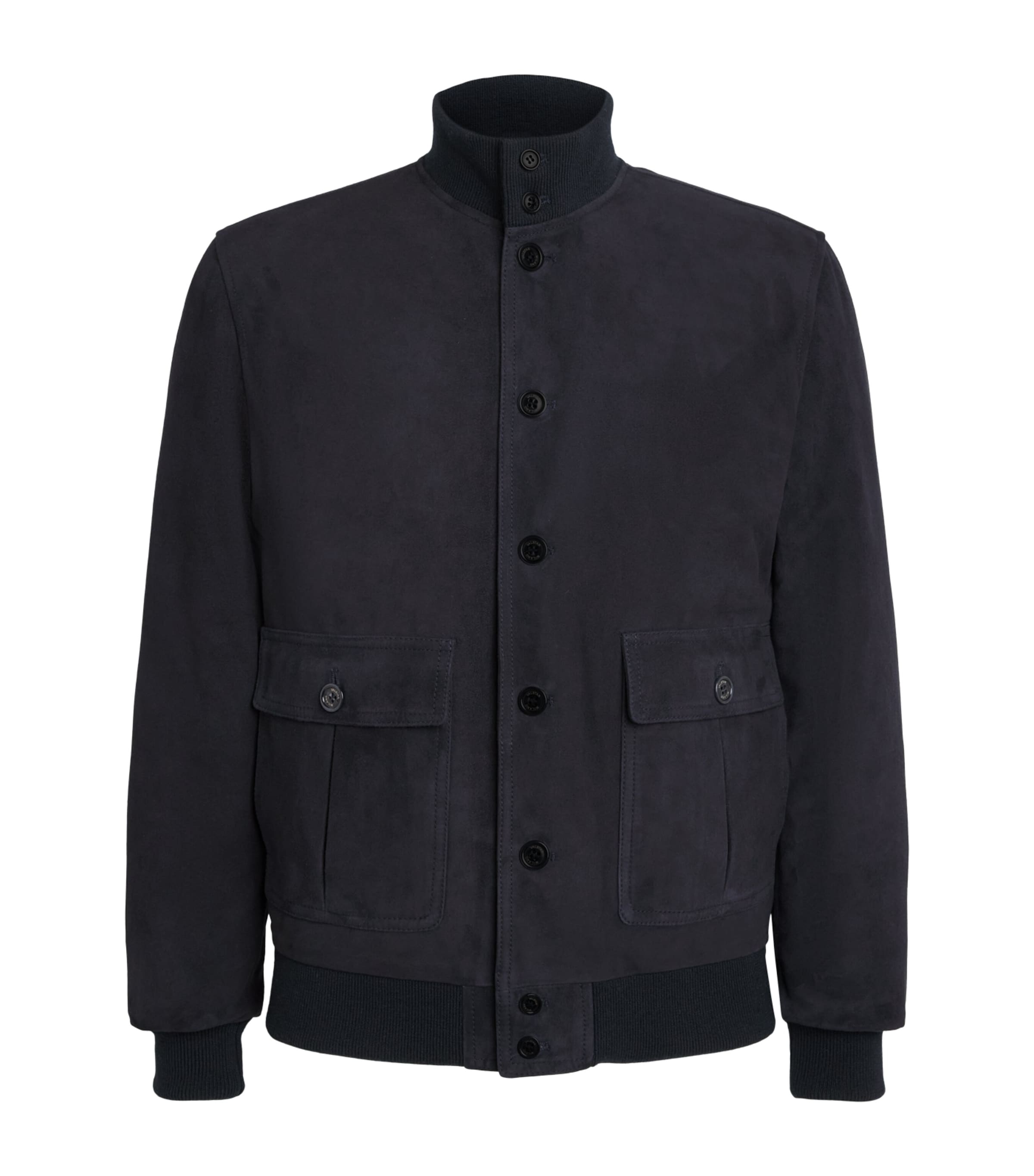 Valstar Mens Suede Valstarino Bomber Jacket Dark Blue Image 1