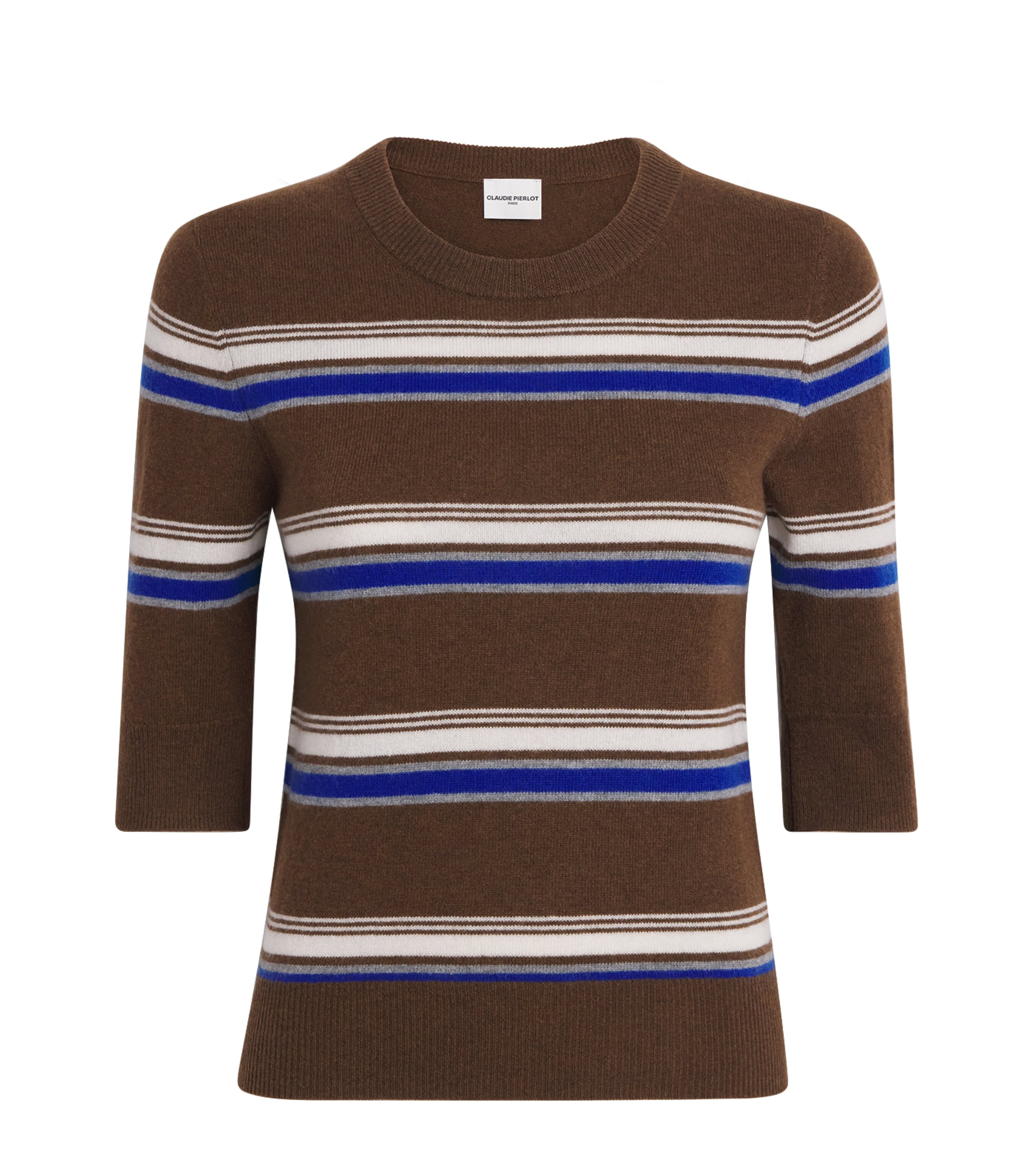 Claudie Pierlot Womens Wool-Cashmere Stripe Sweater Multicolored Image 1