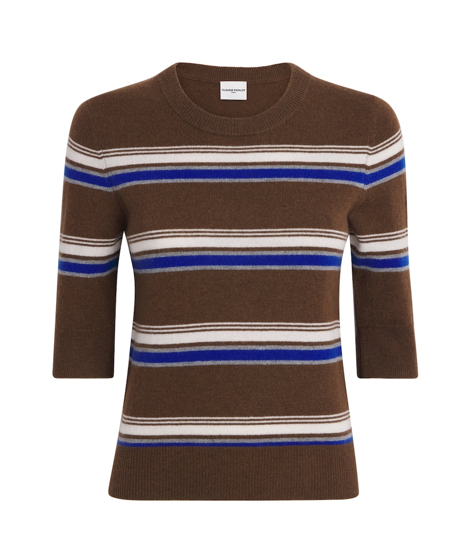 Claudie Pierlot Womens Wool-Cashmere Stripe Sweater Multicolored Image 1