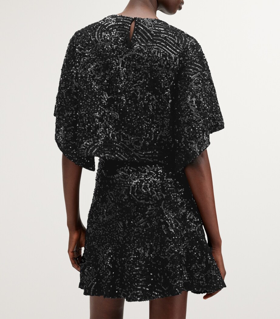 AllSaints Womens Embellished Ivy Top Black Image 6