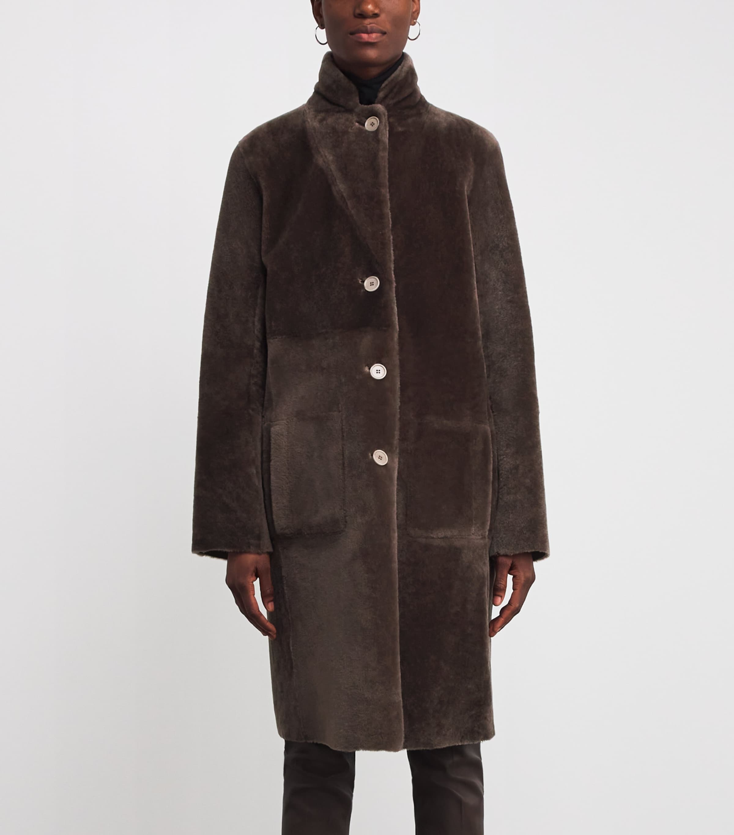 Shearling Reversible Britanny Coat MUSHROOM Image 3