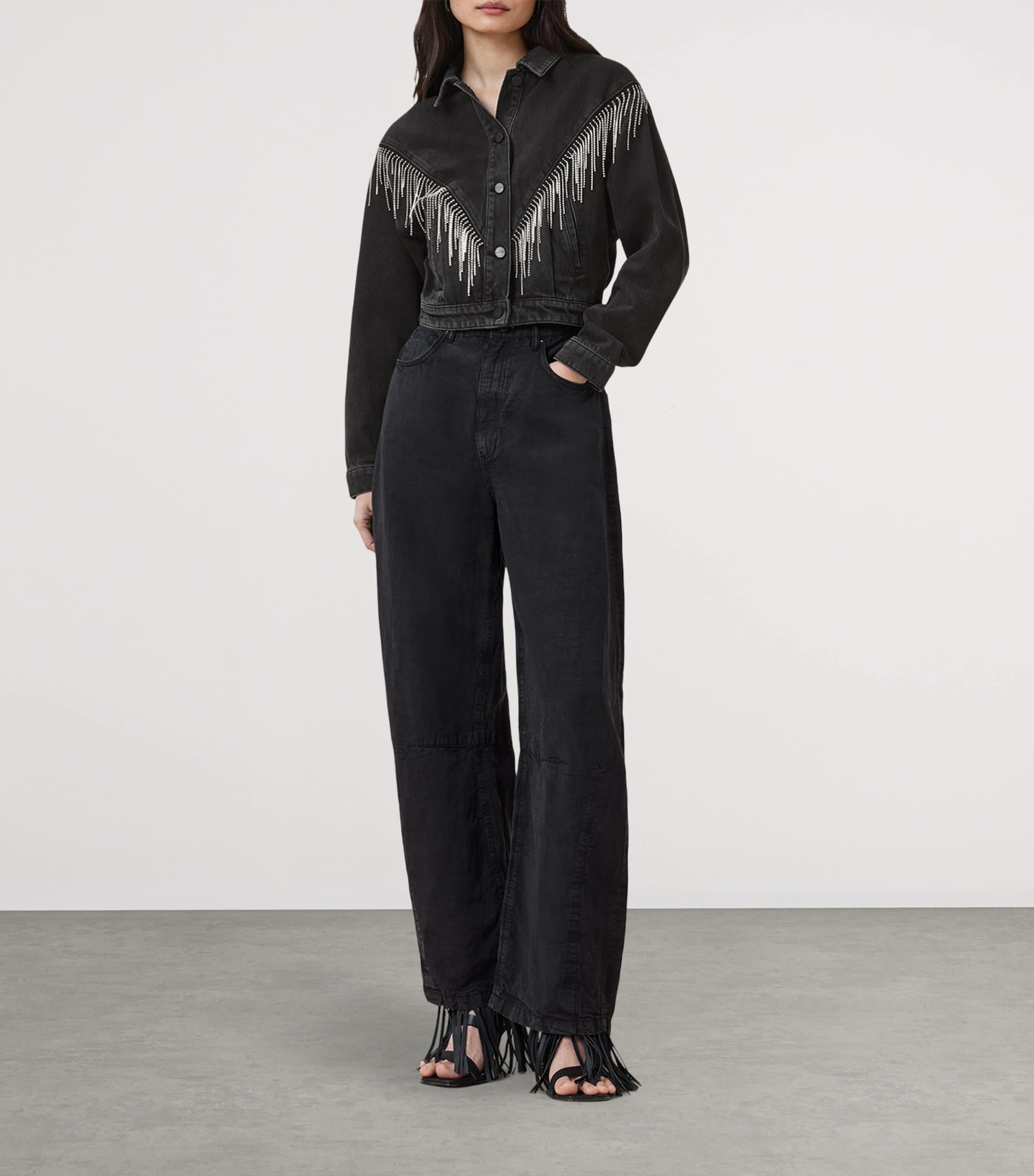Allsaints Embellished Denim Jacket