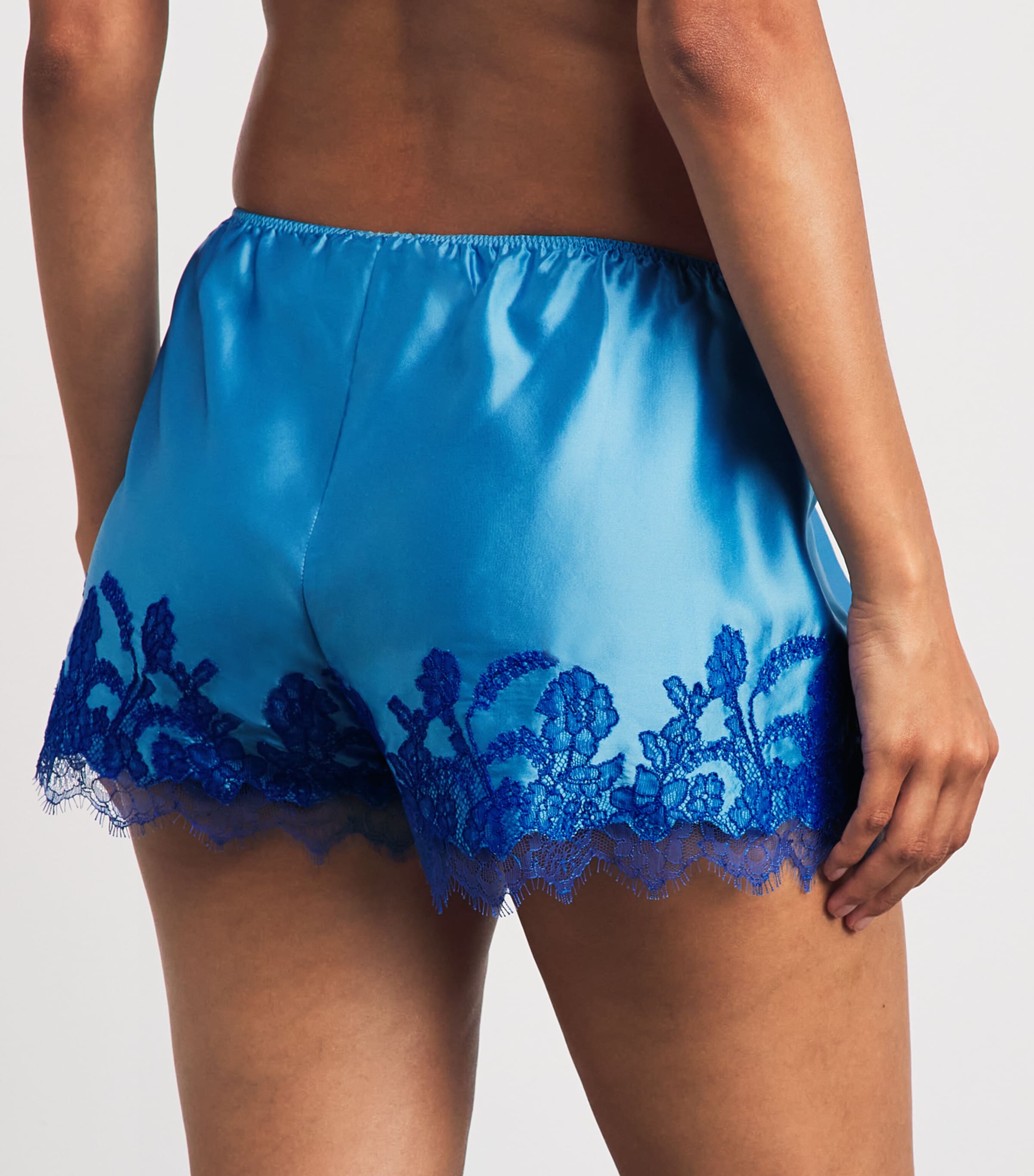 TORLOWEI Womens Silk Tokoni Shorts Cloud Blue/blue Image 3
