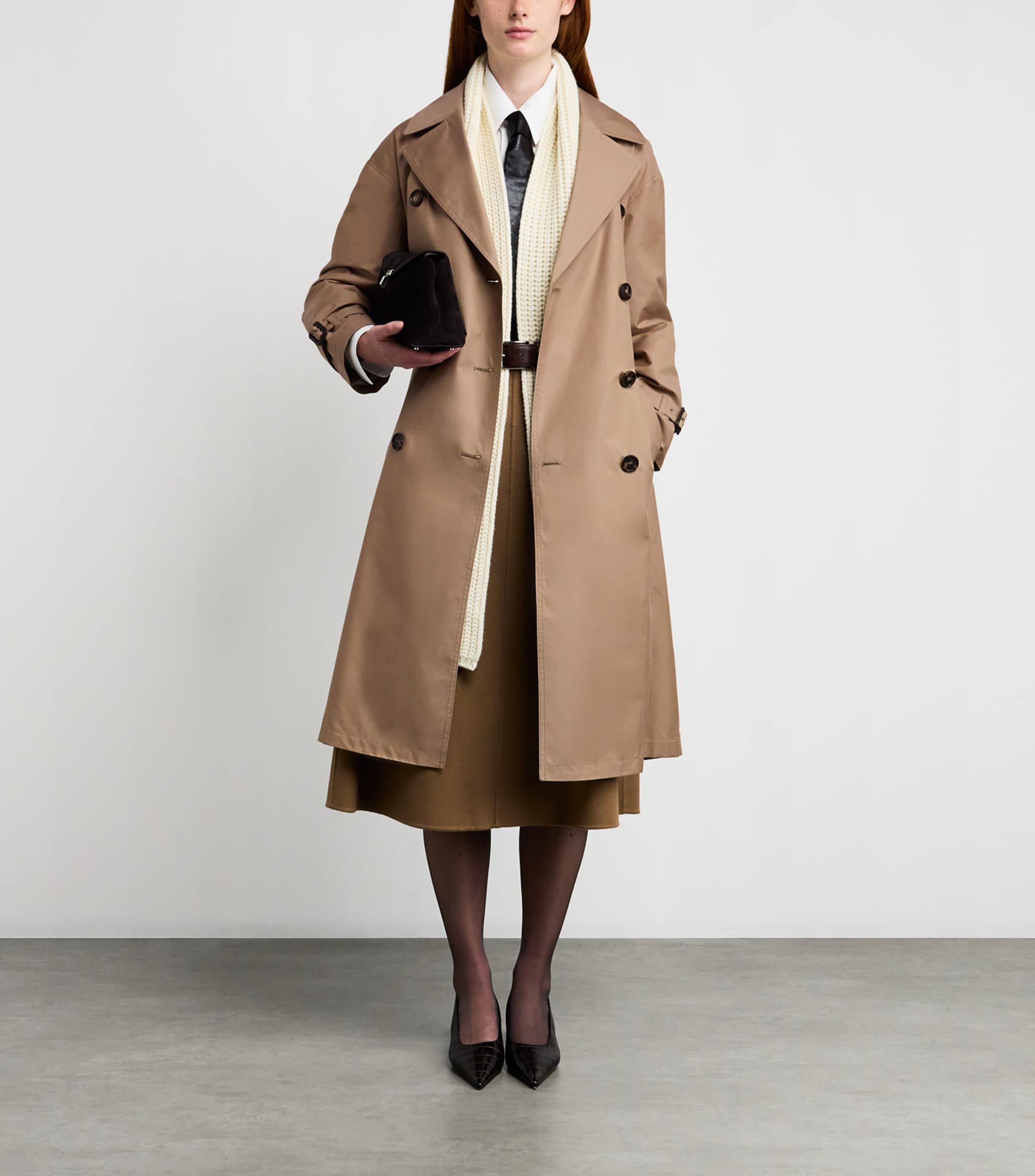 Water-Repellent Cotton Twill Trench Coat CAMEL Image 2