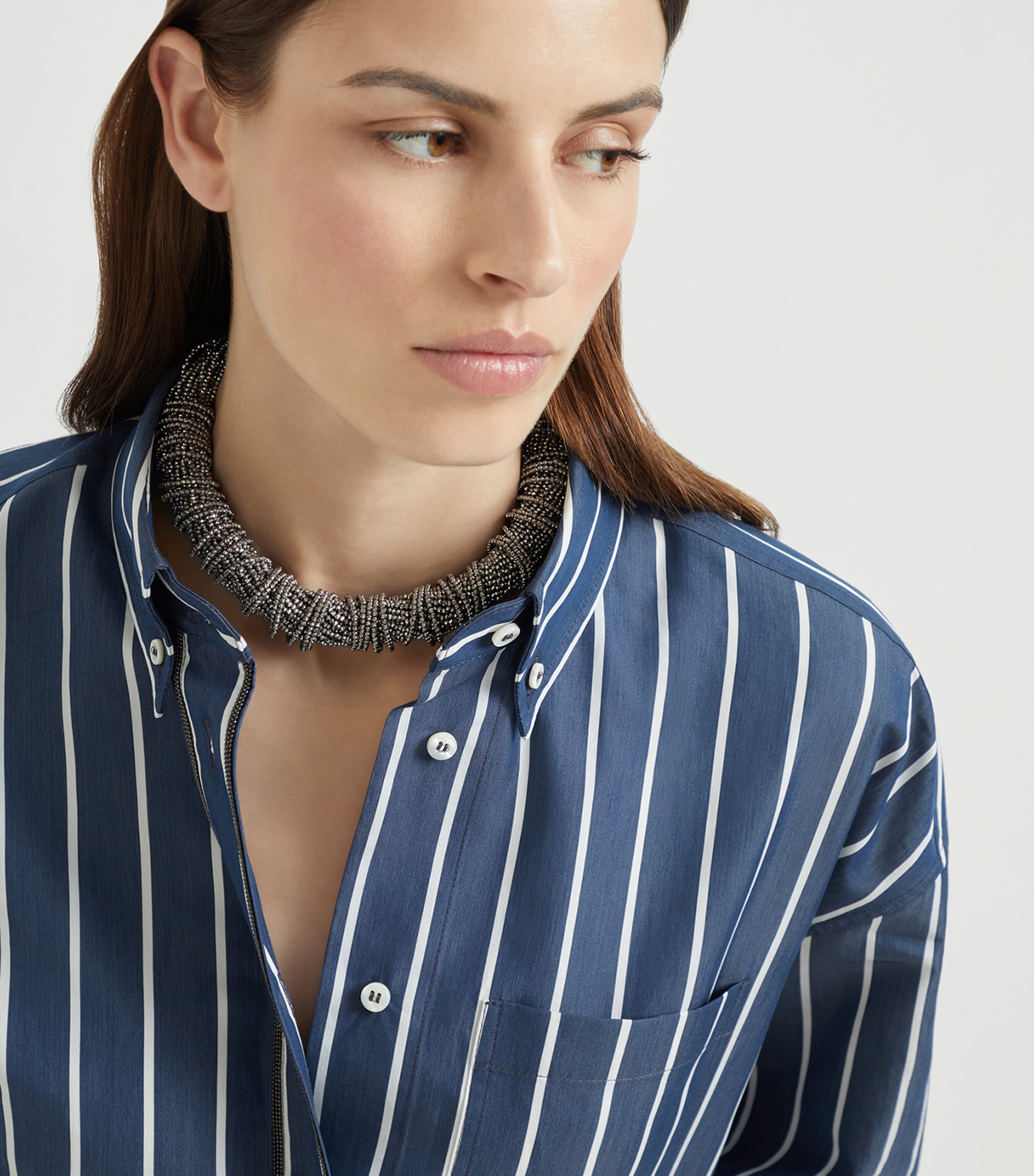 Sterling Silver Beaded Necklace CKK48 Image 3