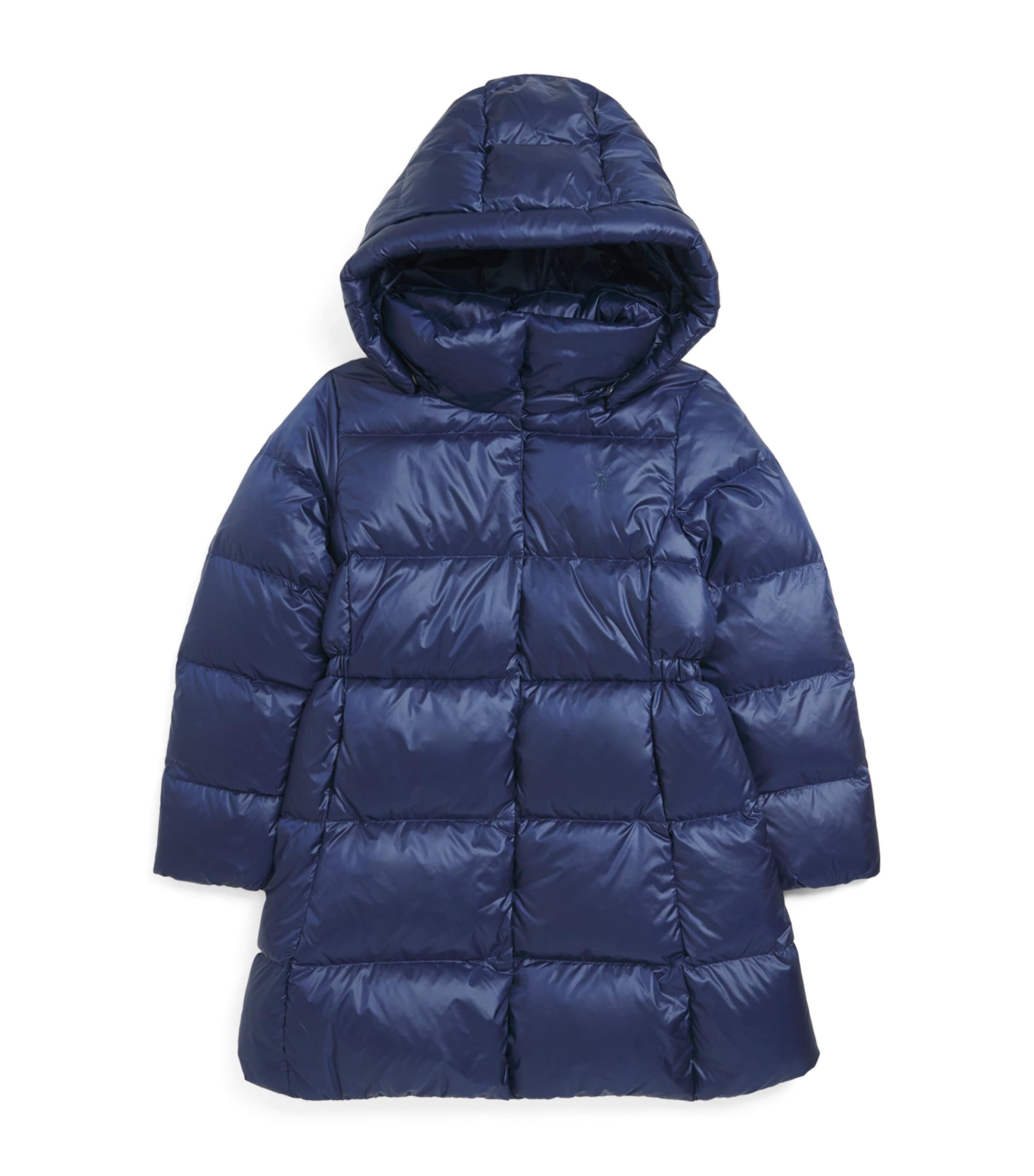Down Polo Pony Puffer Coat (8-9 Years) NAVY Image 1