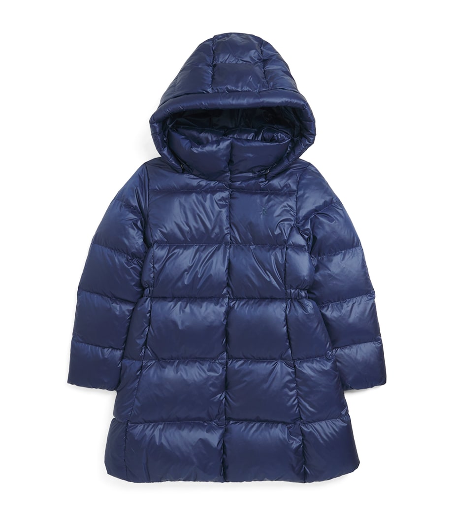 Down Polo Pony Puffer Coat (8-9 Years) NAVY Image 1