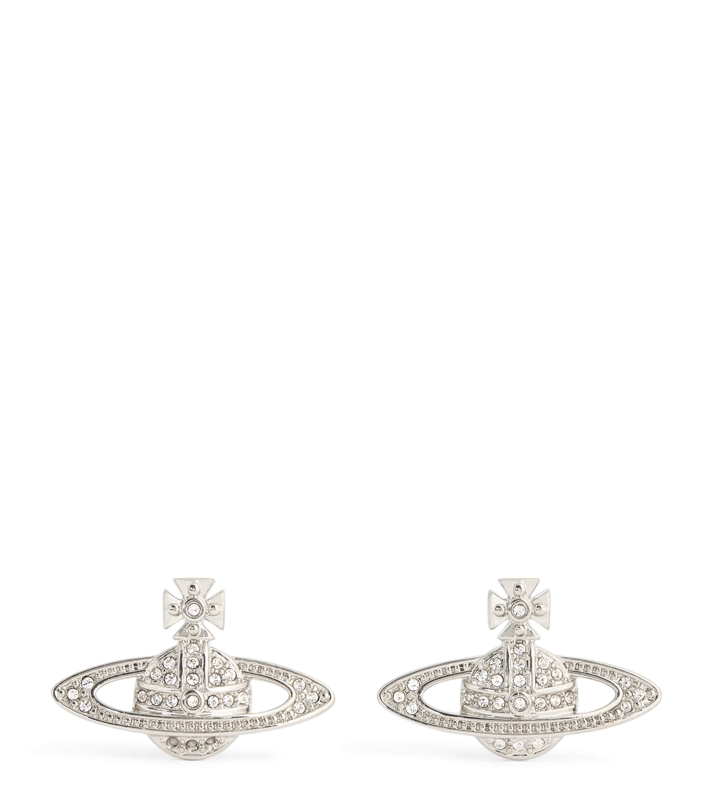 Shop Vivienne Westwood Mini Mayfair Bas Relief Stud Earrings In Metallic