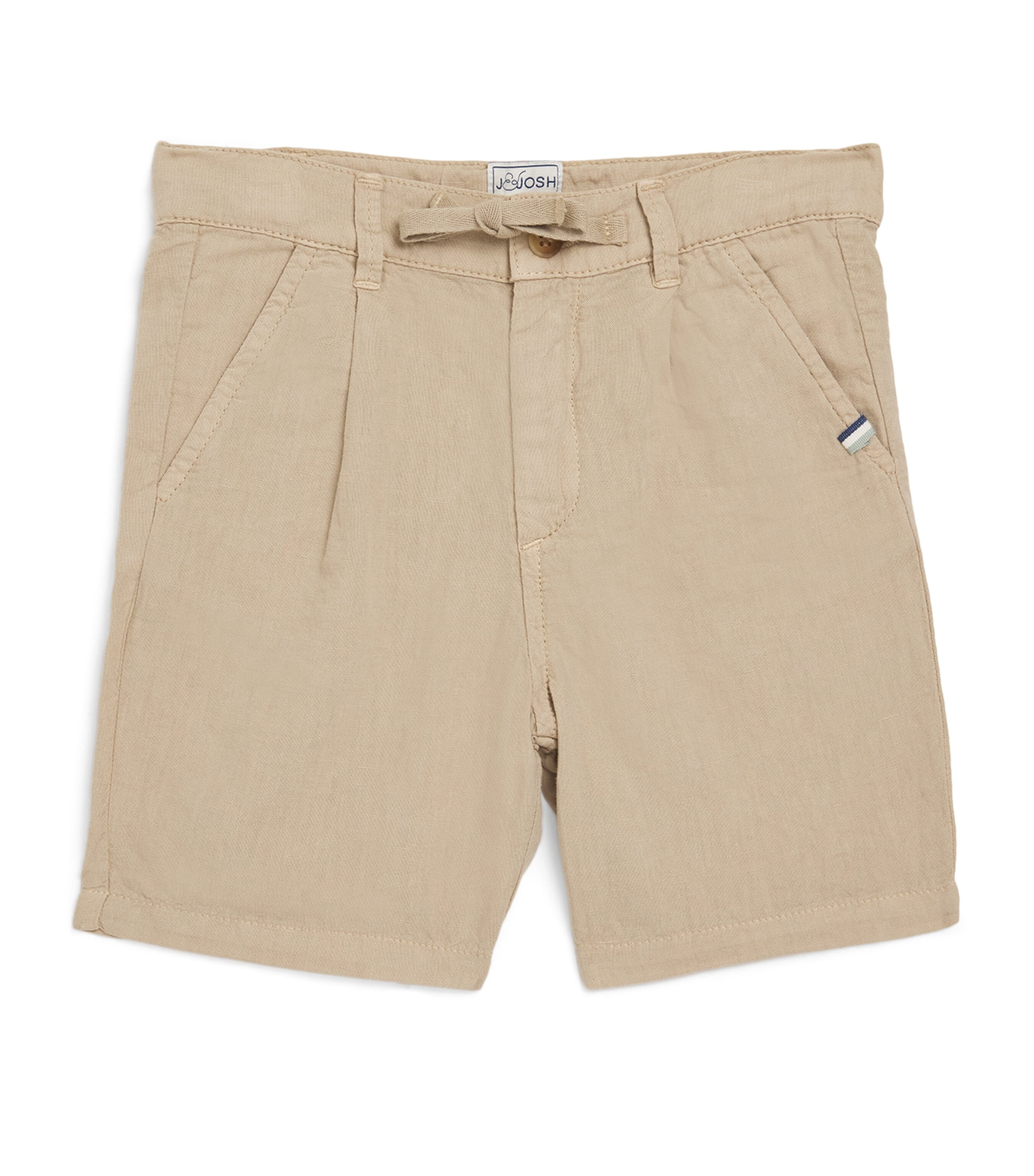 J & Josh Kids' Linen-cotton Bermuda Shorts In Beige