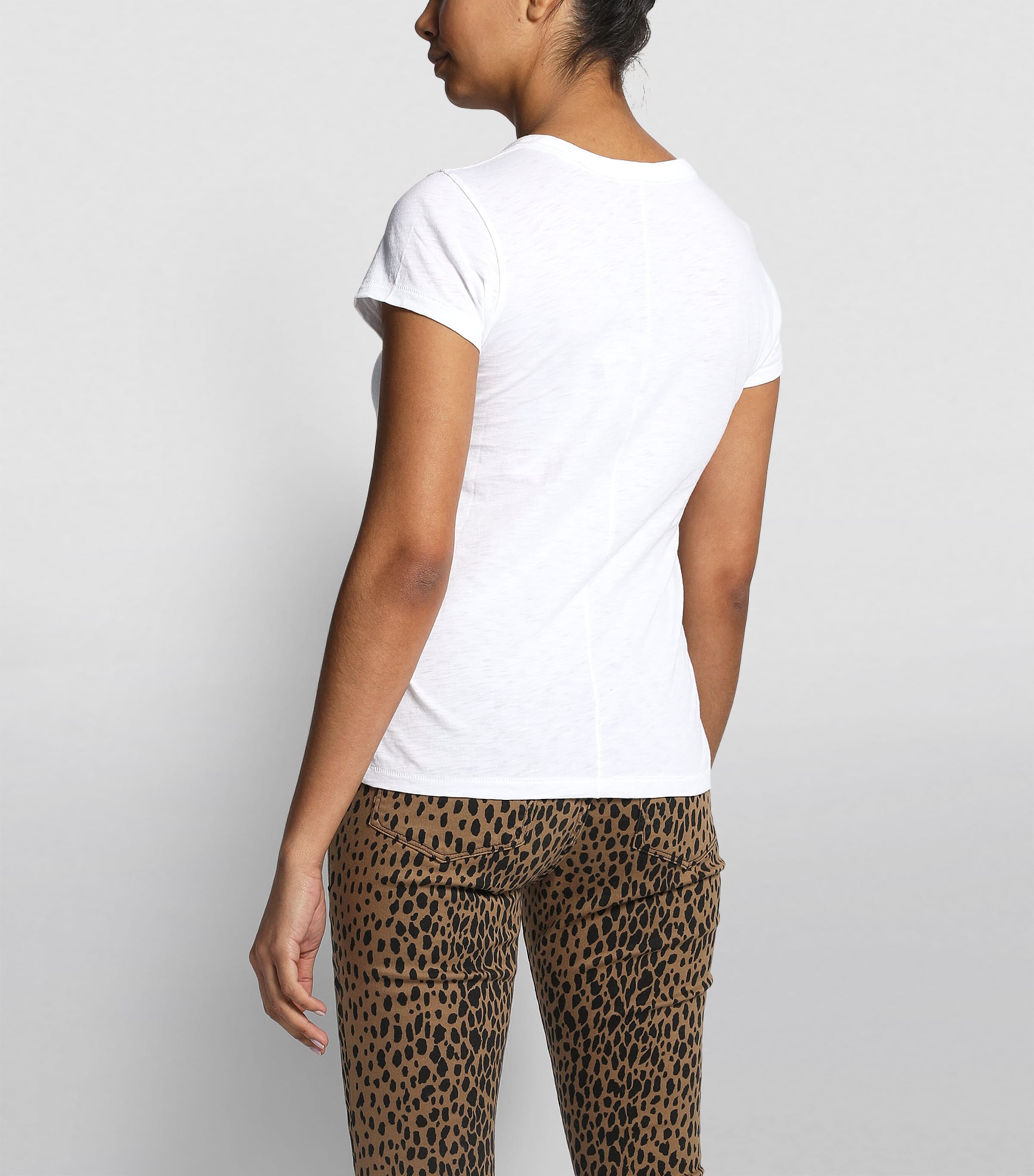 Womens Bright White Round Neck Cotton-jersey T-shirt BRIGHT WHITE W Image 4