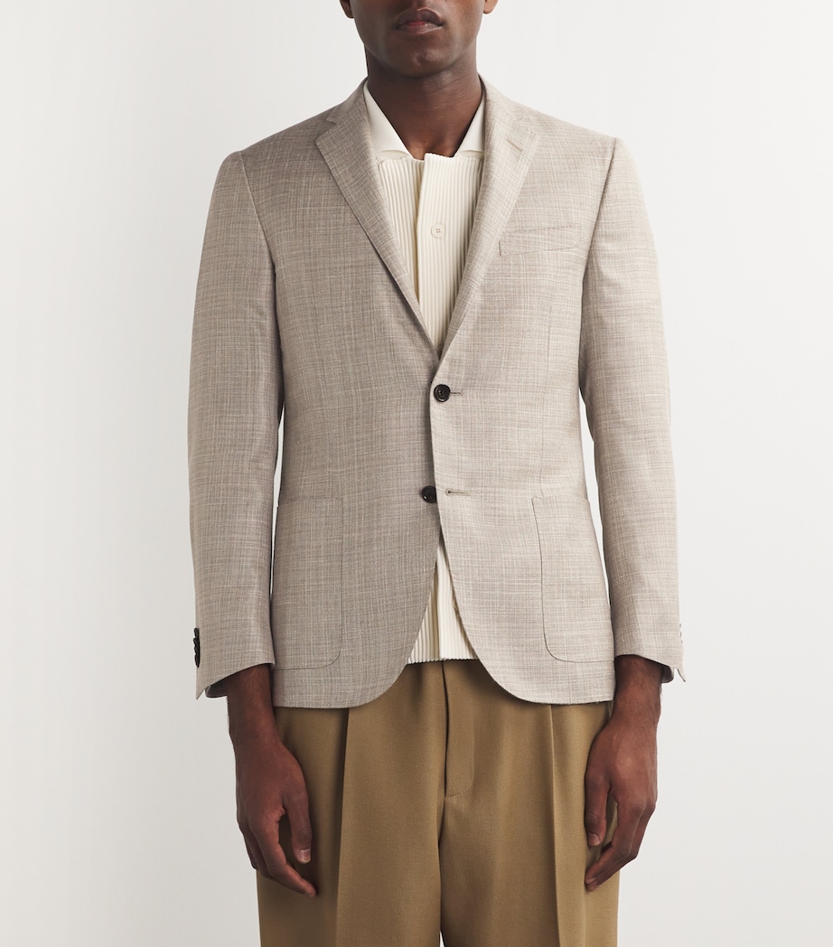 Wool-Linen-Silk Hopsack Blazer 036 NATURAL / BEIGE Image 3