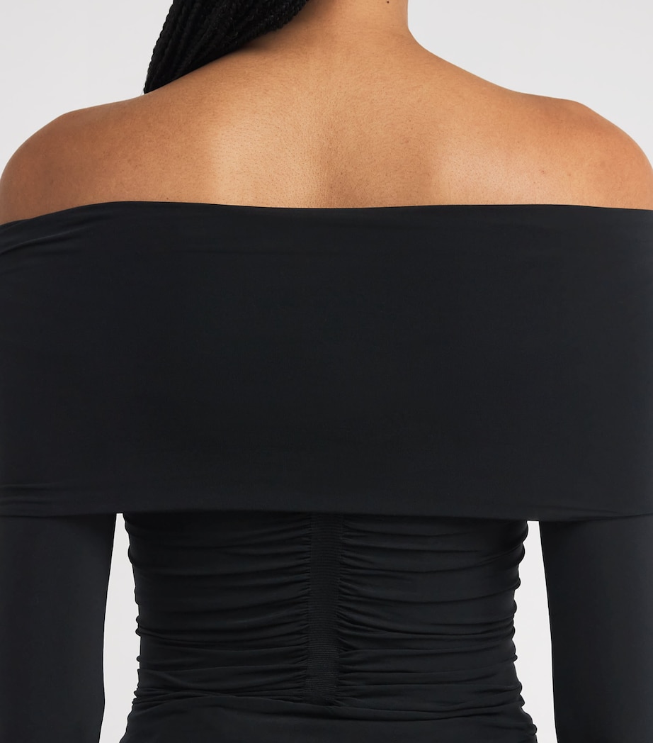 Off-The-Shoulder Mini Dress 7005 BLACK Image 6