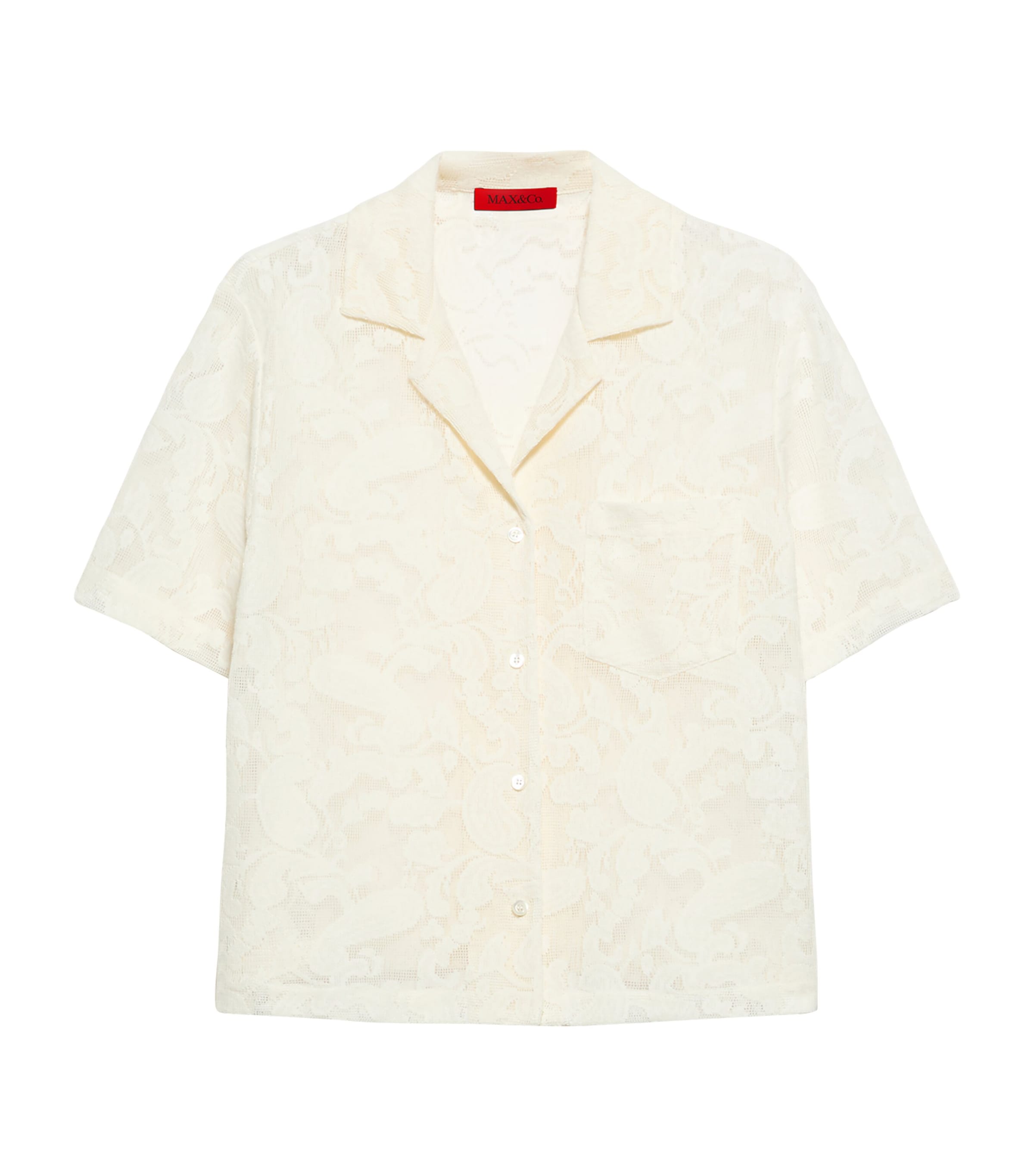 MAX&Co. Womens Paisley Knit Shirt Milk Image 1