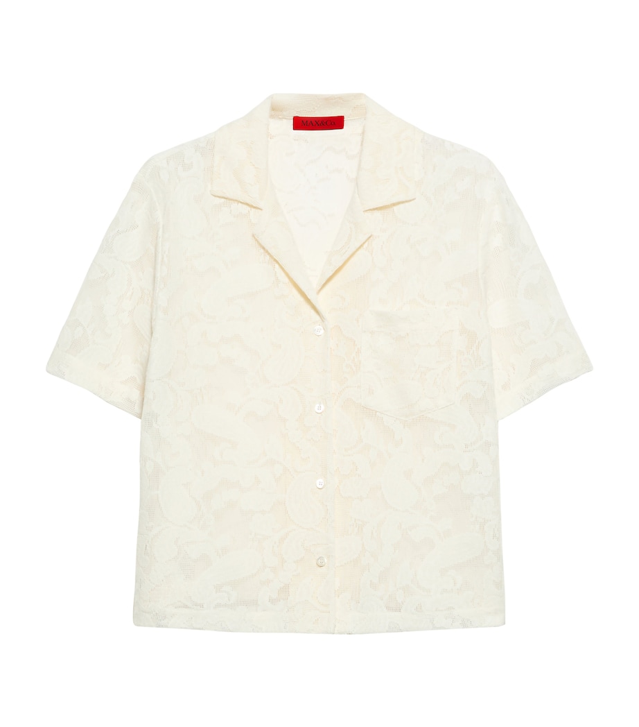 MAX&Co. Womens Paisley Knit Shirt Milk Image 1