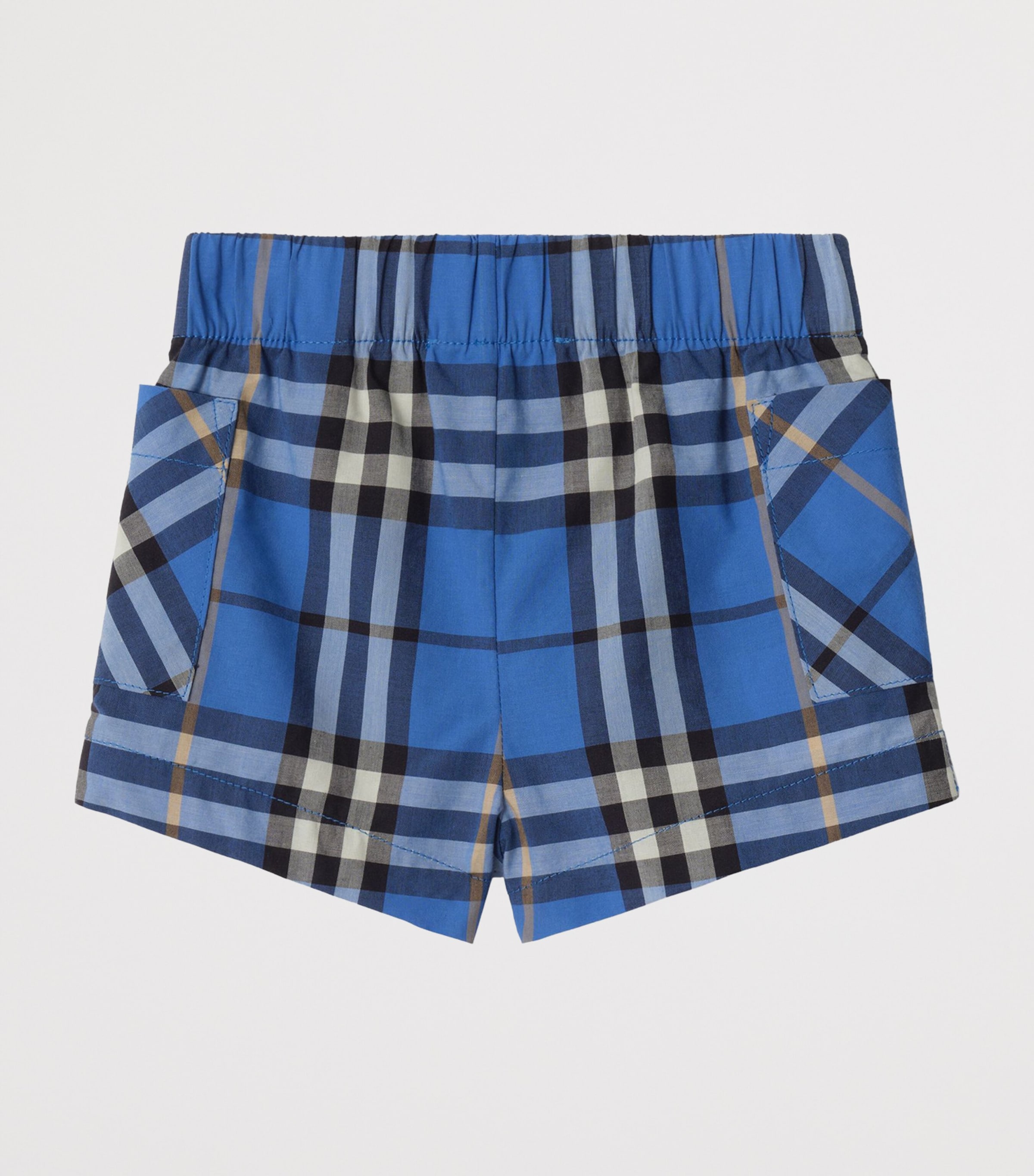 Burberry Kids Cotton Check Shirt and Shorts Set (6-36 Months) Hyacinth Blue Ip Chk Image 4