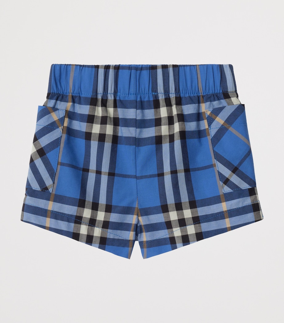 Burberry Kids Cotton Check Shirt and Shorts Set (6-36 Months) Hyacinth Blue Ip Chk Image 4