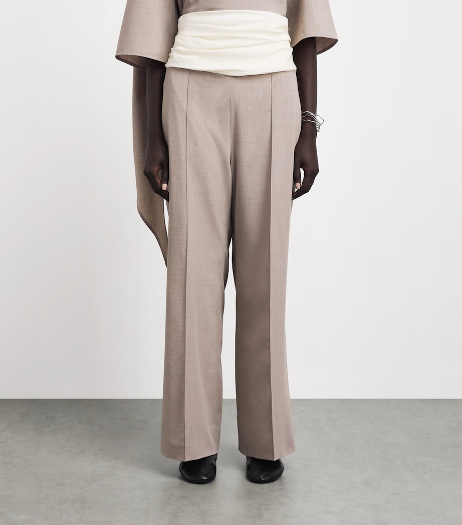 Voranida Womens Ruched-Detail Perrin Trousers Khaki Image 4