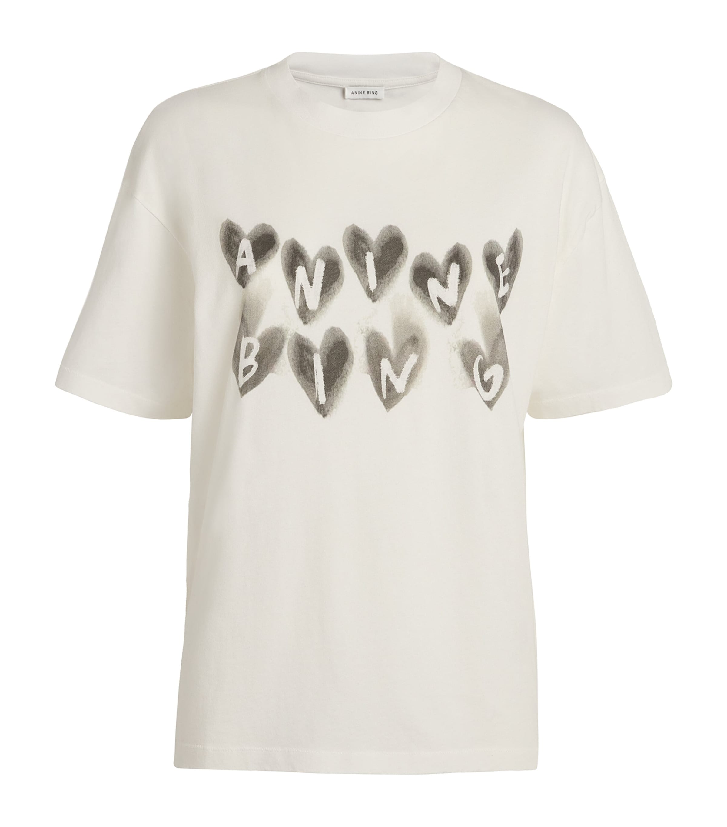 Shop Anine Bing Cotton Cade Logo T-shirt In Ivory