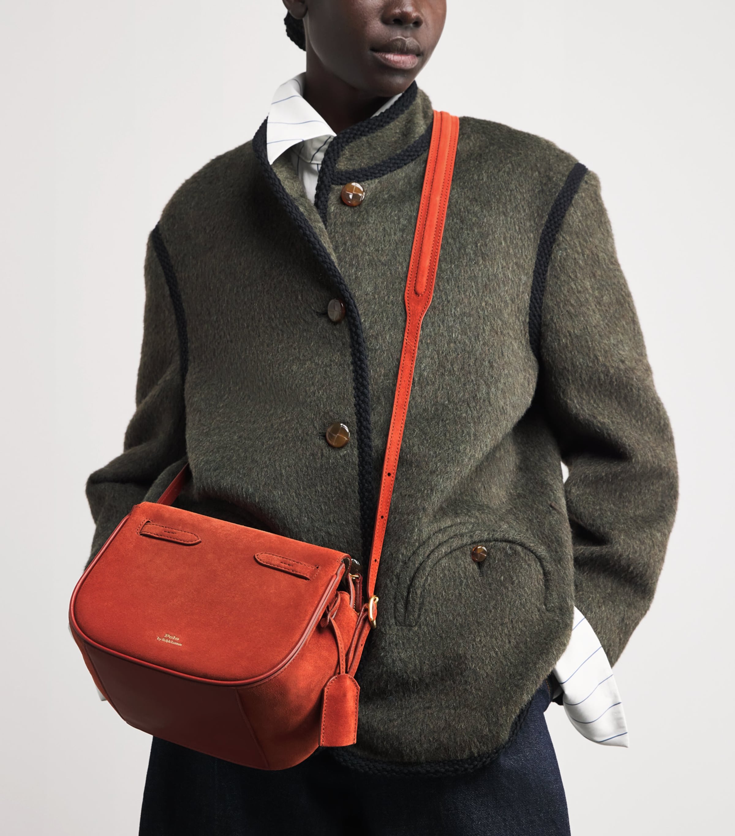 Small Suede ID Shoulder Bag AUBURN Image 2