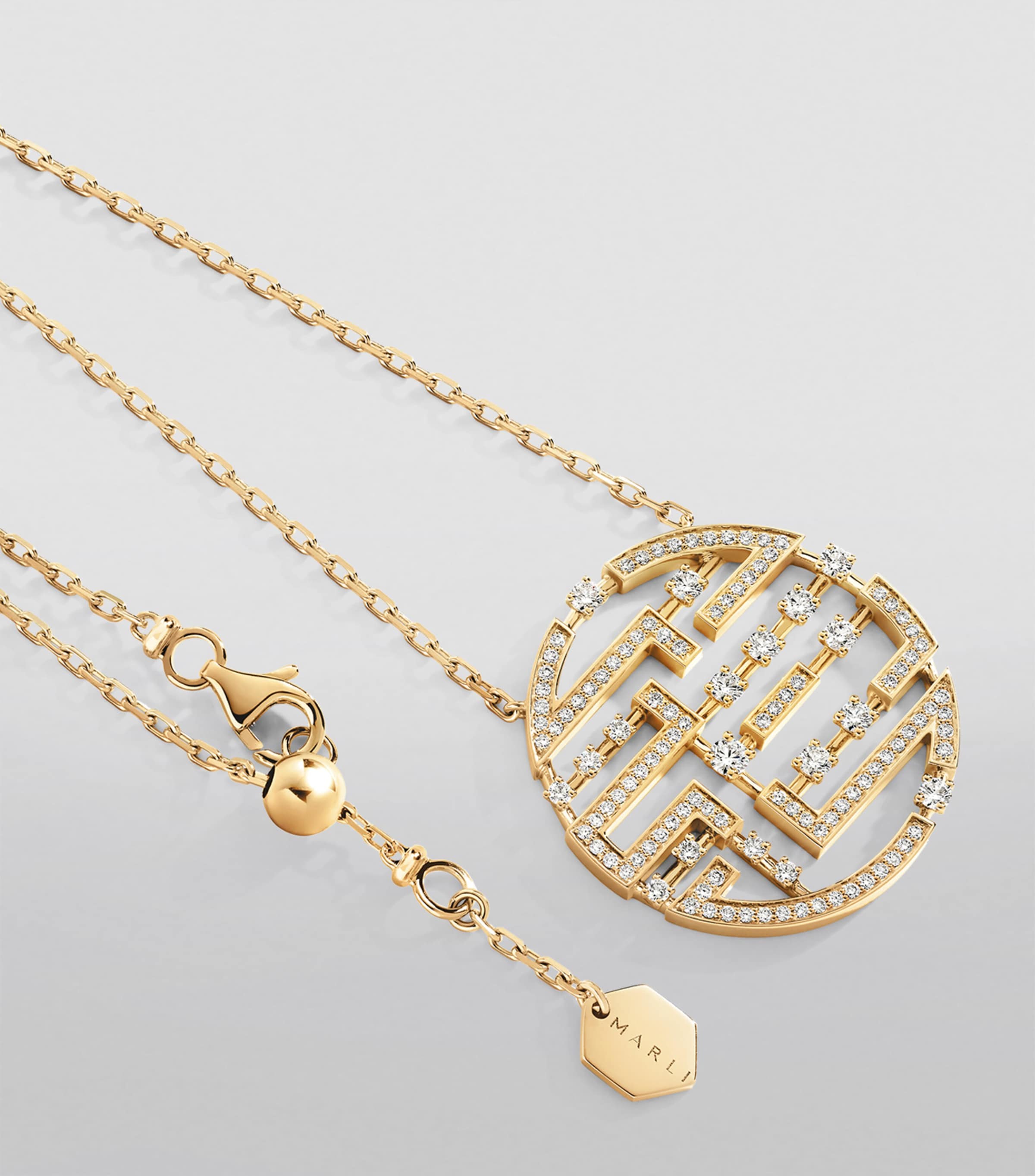 Yellow Gold and Diamond Avenues Necklace YELLOW GOLD Image 2