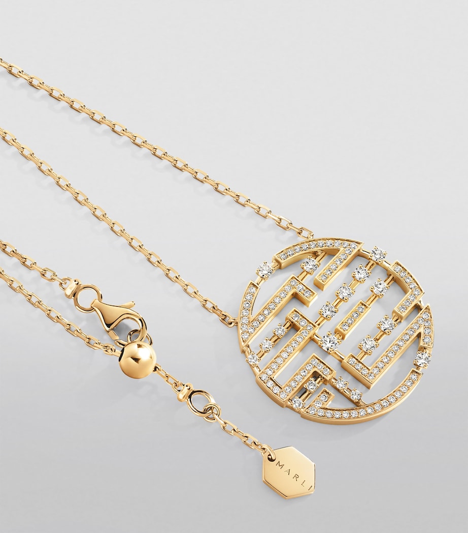 Yellow Gold and Diamond Avenues Necklace YELLOW GOLD Image 2