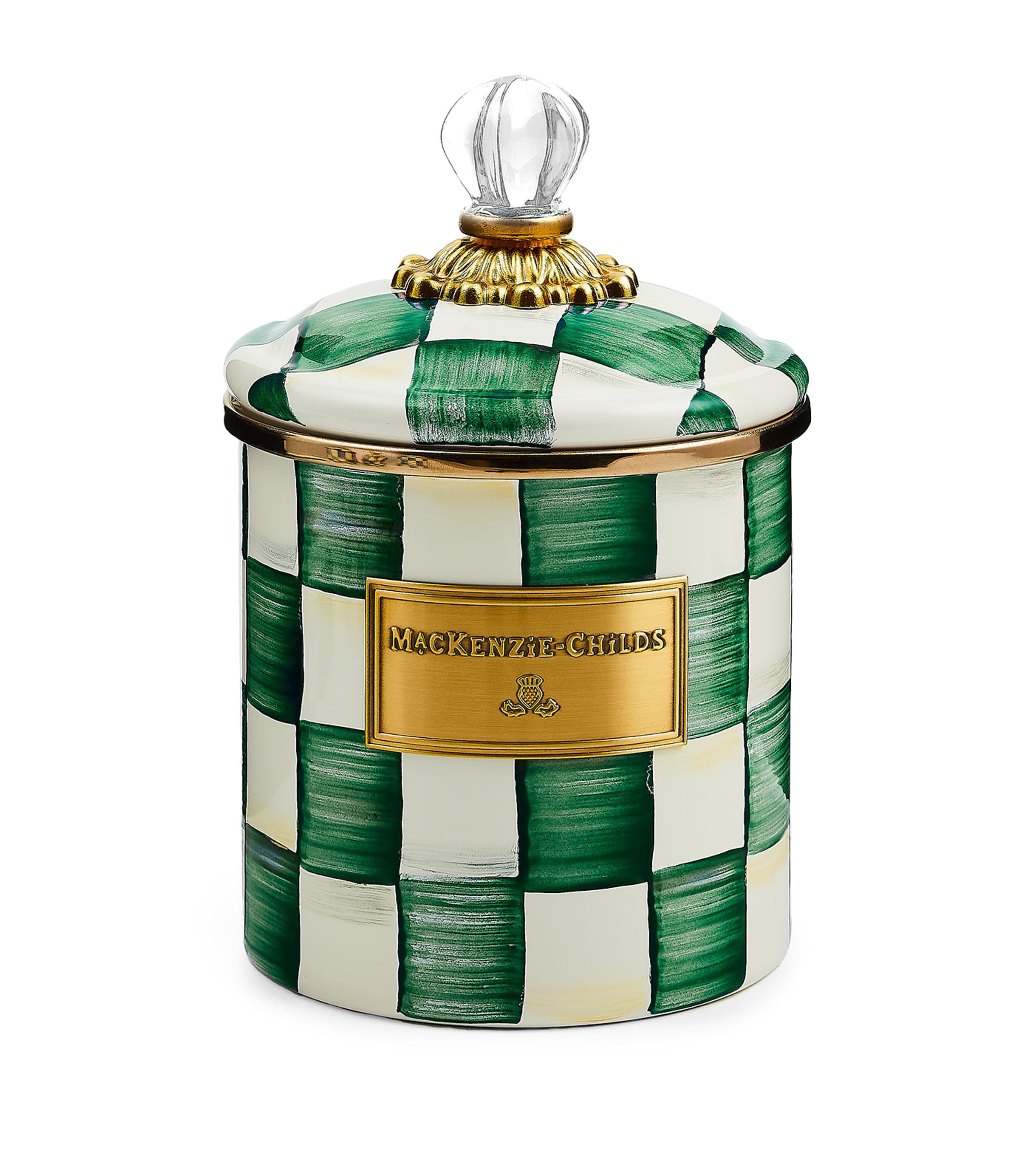 Mackenzie-childs Emerald Check Small Cannister