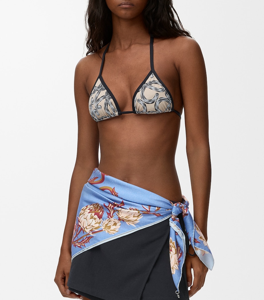 LOEWE x Paula's Ibiza Silk Anagram Scarf Light Blue/blue Image 2