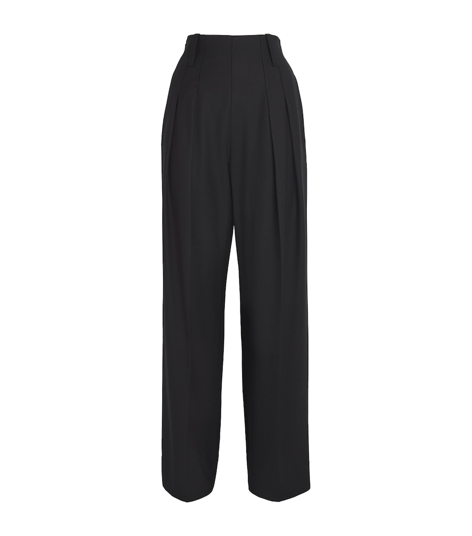 Straight High-Rise Trousers 1 BLACK Image 1