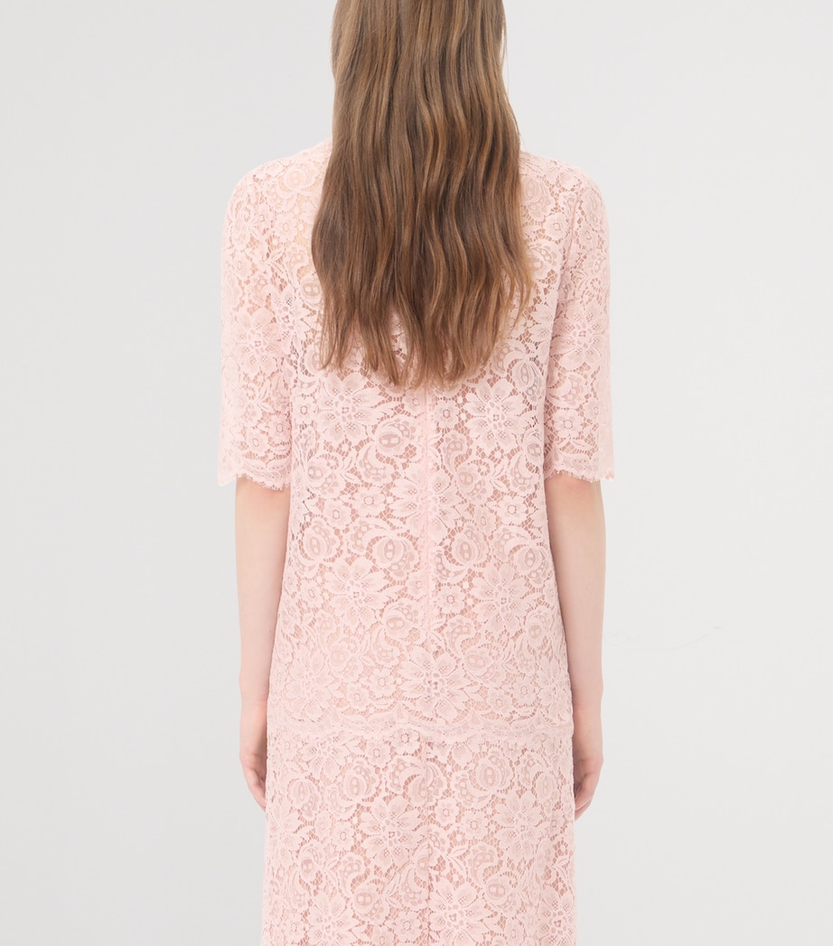 Valentino Womens Lace Boat-Neck Blouse Image 5
