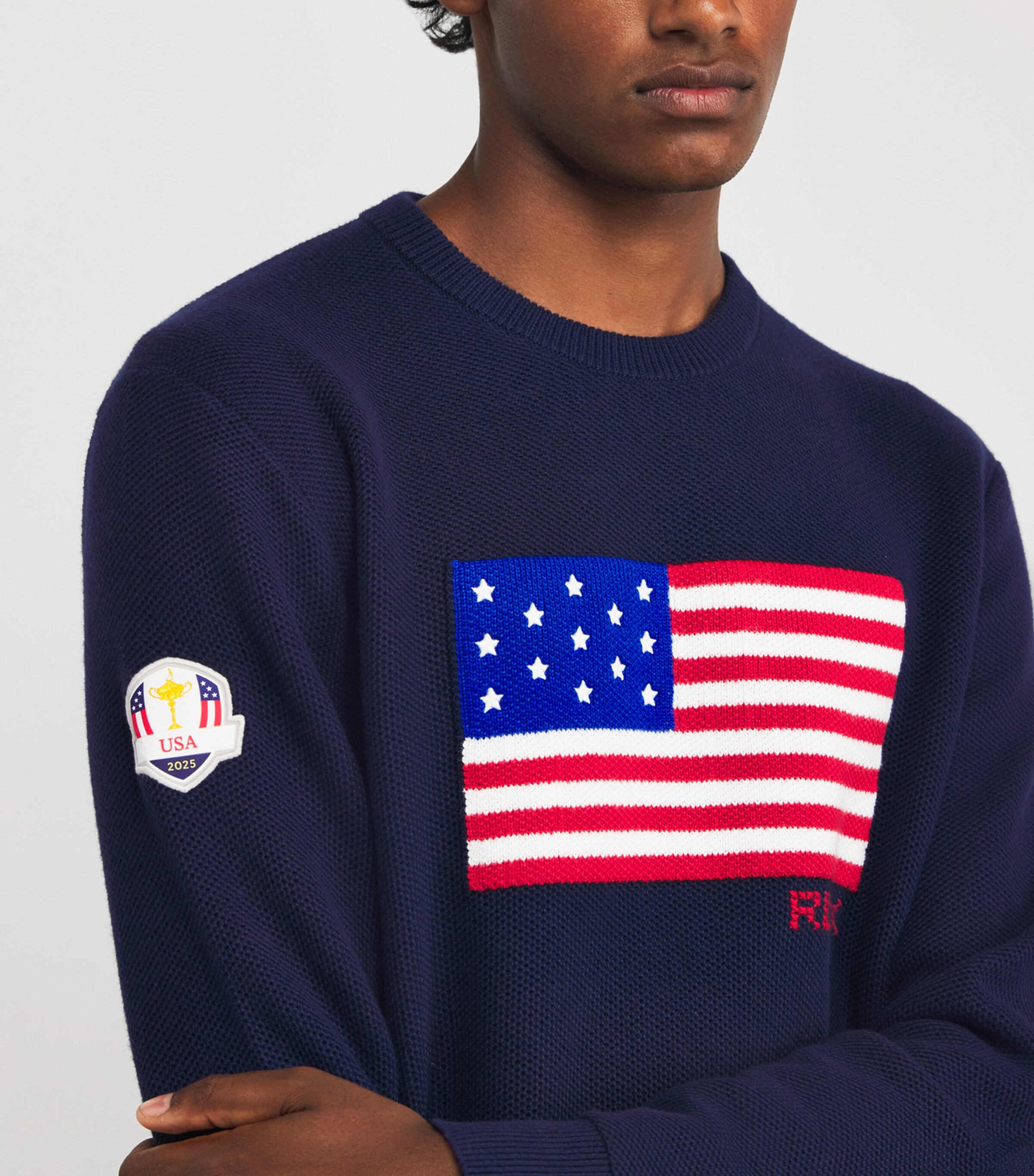 Cotton Ryder Cup Flag Sweater REFINED NAVY Image 6