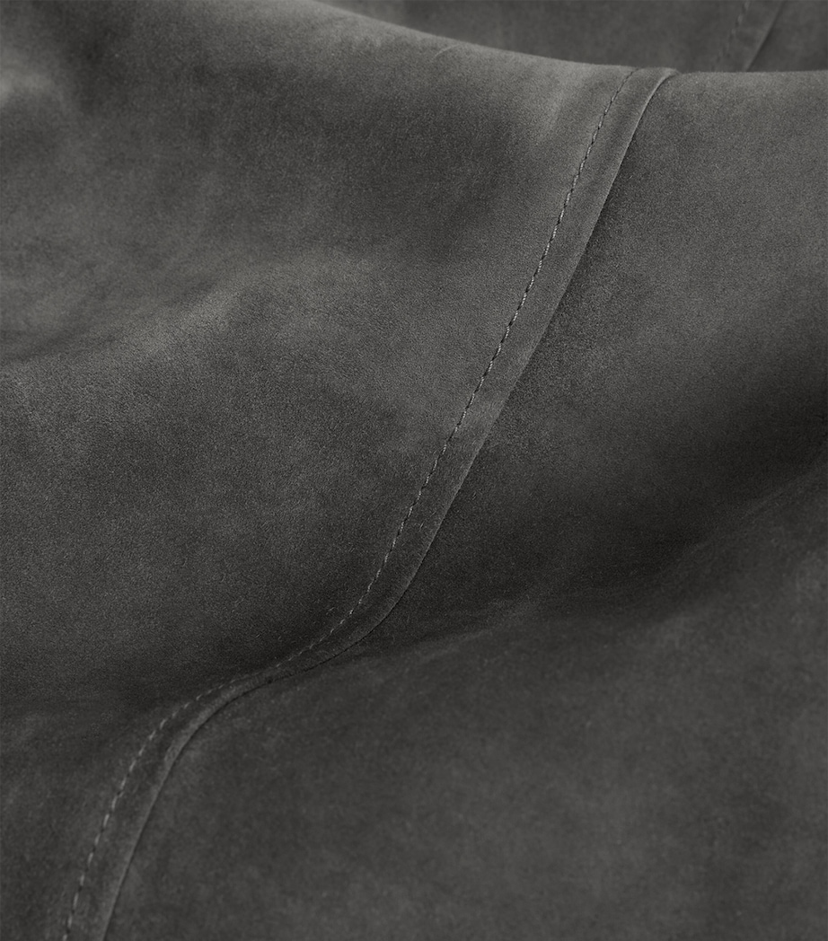 Dunhill Mens Leather Mandarin-Collar Jacket Image 7