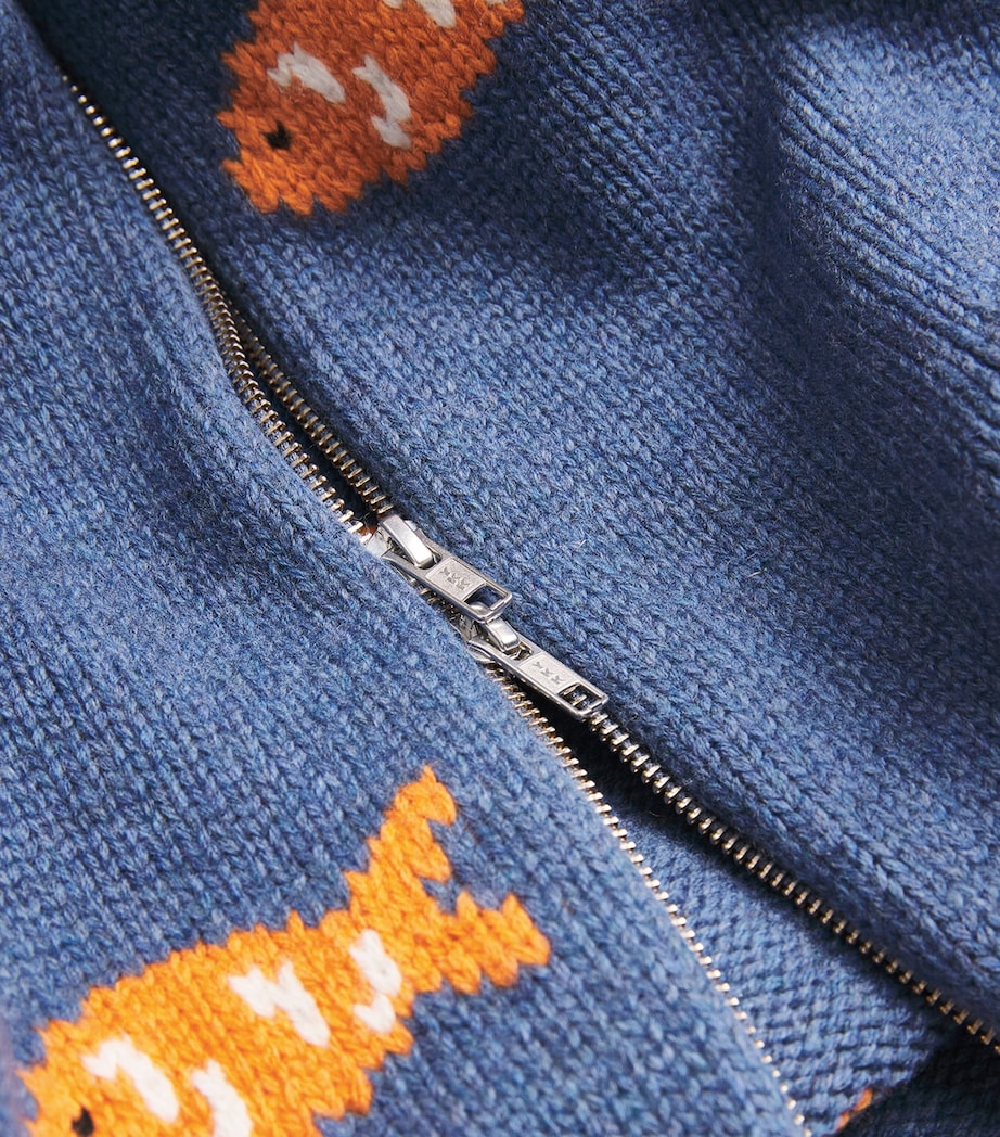 Wool Fish Archie Zip-Up Cardigan BLUE Image 5