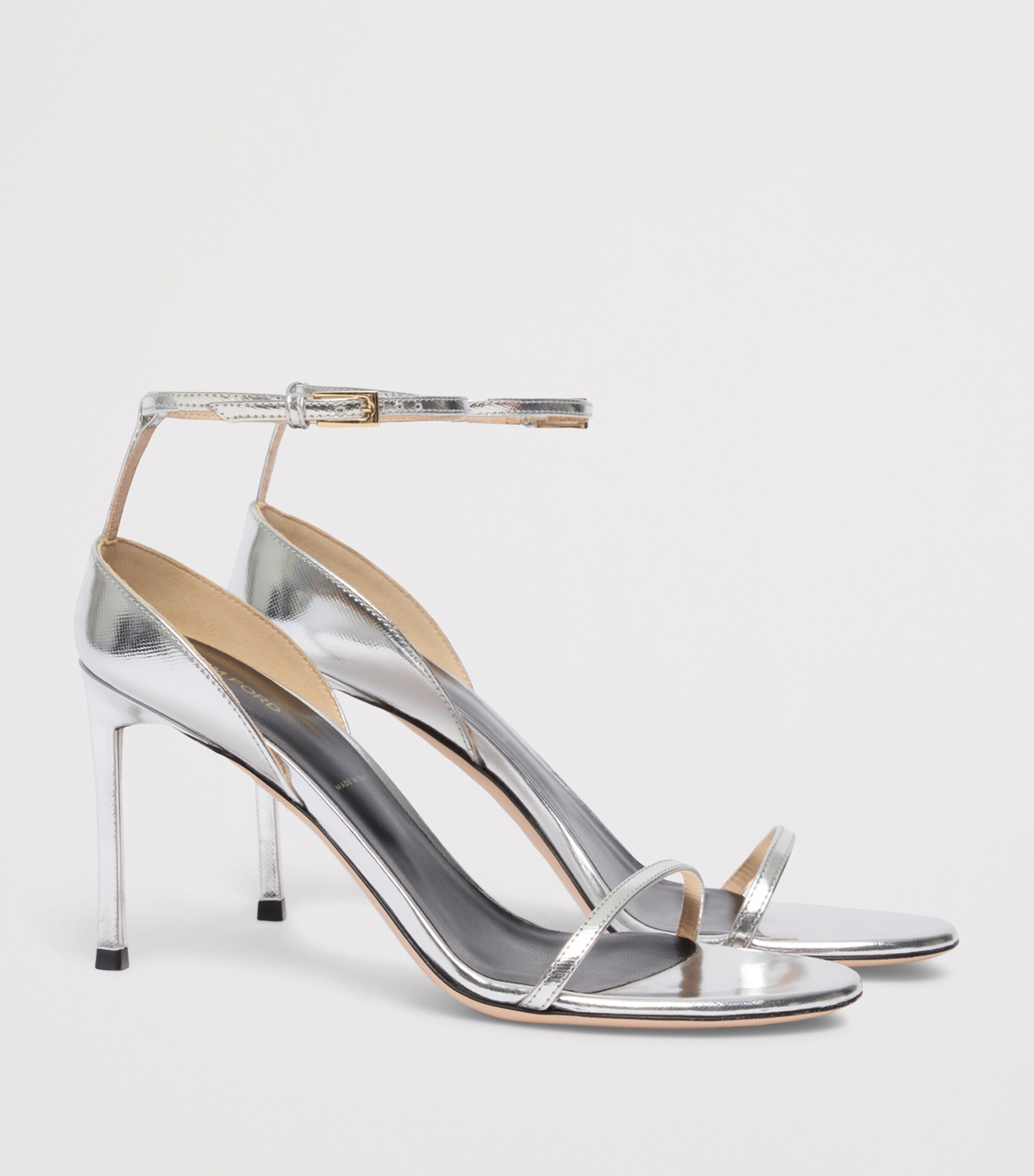 TOM FORD Metallic Leather Heeled Sandals Taa Image 2