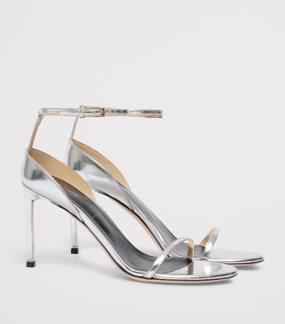 TOM FORD Metallic Leather Heeled Sandals Taa Image 2