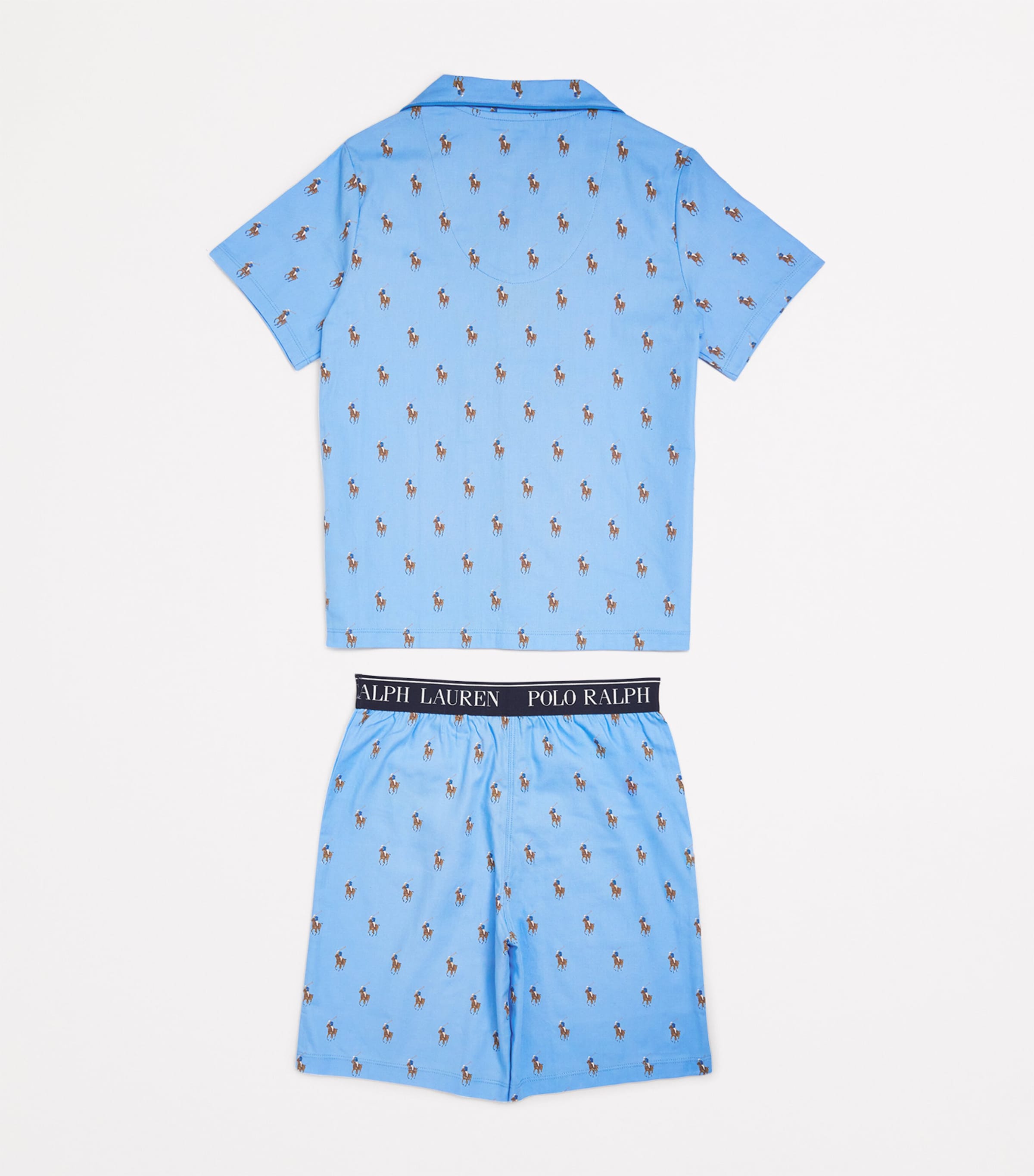 Ralph Lauren Kids Cotton Polo Pony Pyjama Set (8-16 Years) Elite Blue Image 2
