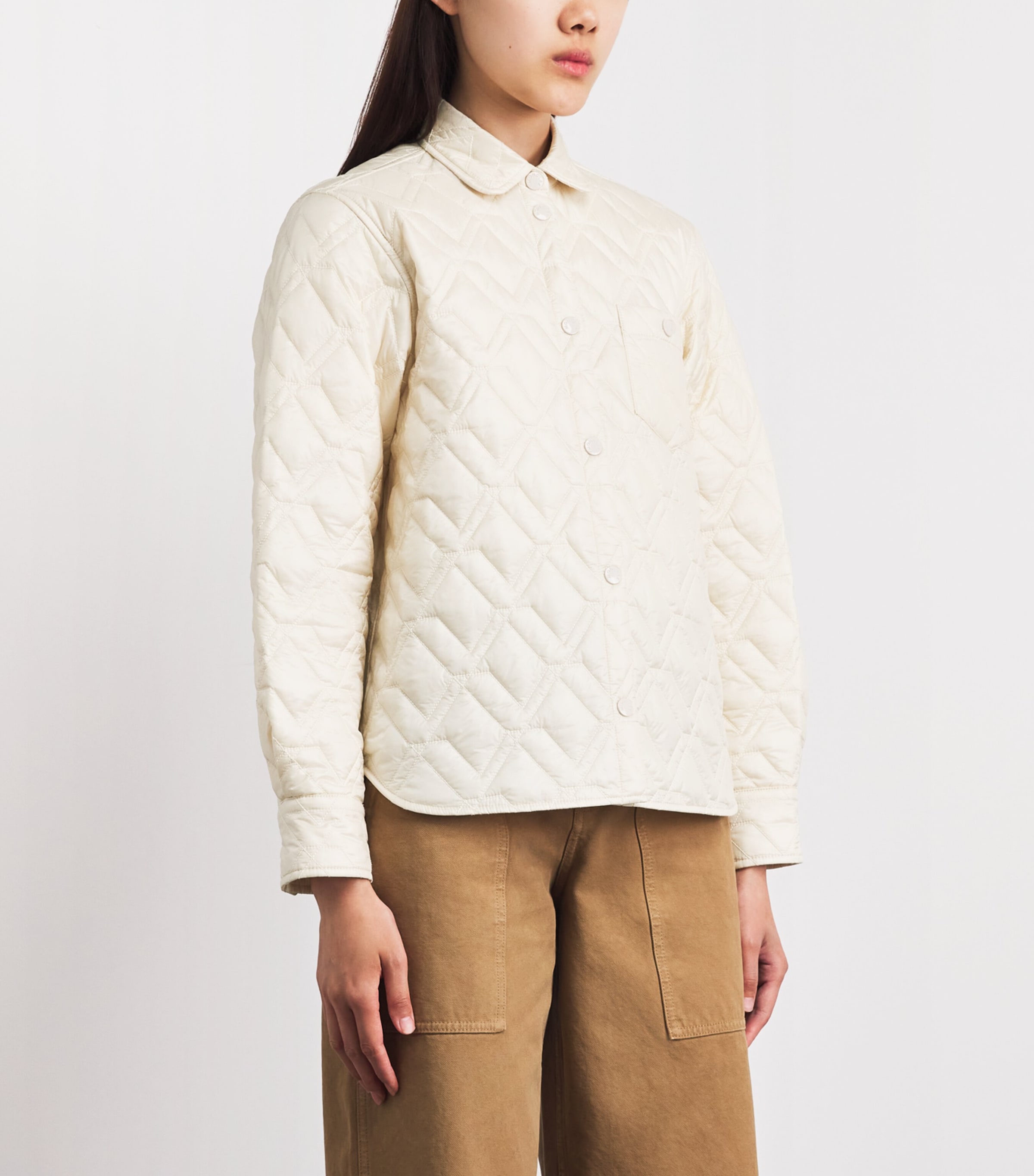 Moncler Womens Diamond-Quilted Overshirt Image 4