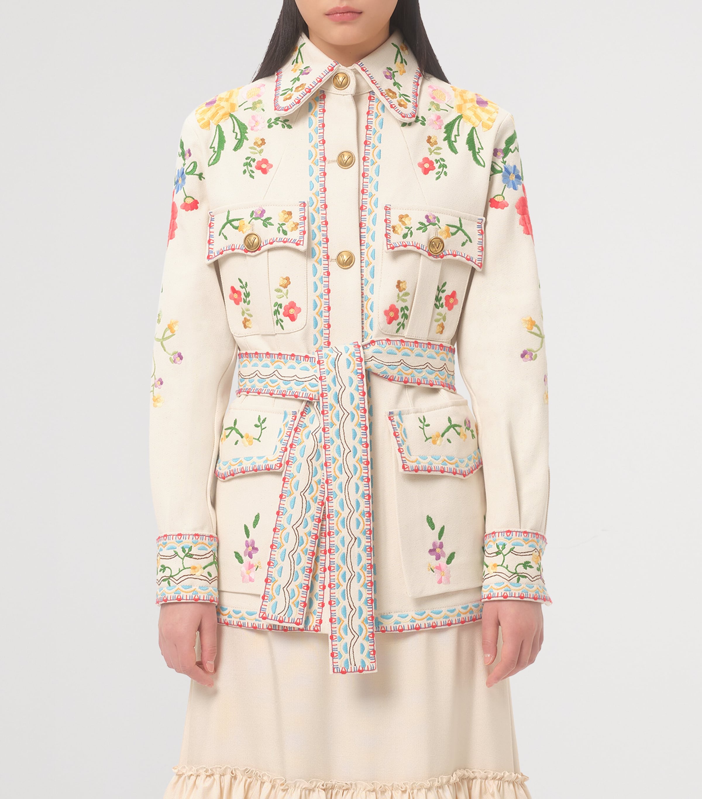 Valentino Embroidered Denim Jacket | Harrods US