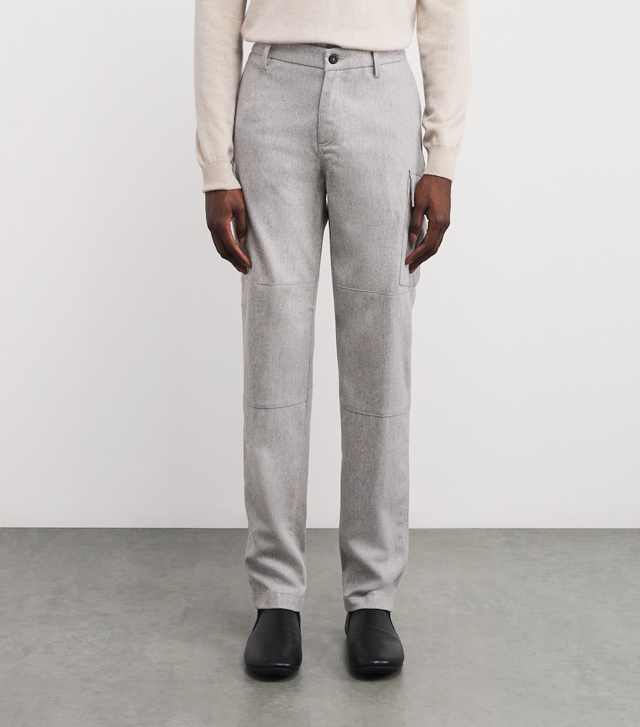 Wool-Cashmere Cargo Trousers GRIGIO CHIARO MELANG Image 3