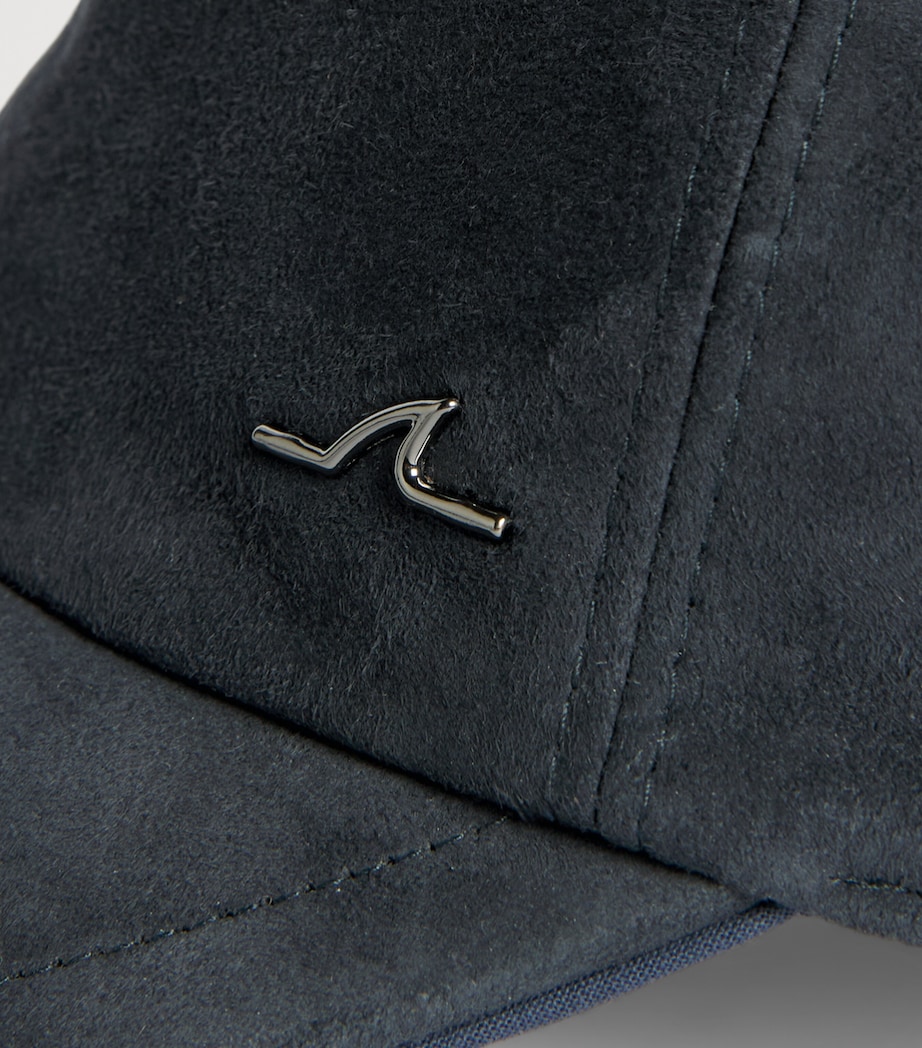 Paul & Shark Goat Suede Fin Logo Cap Blue Image 4
