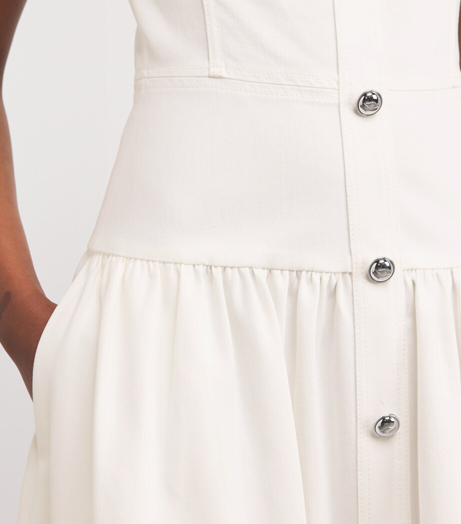 Denim Cassie Midi Dress WHITE Image 5