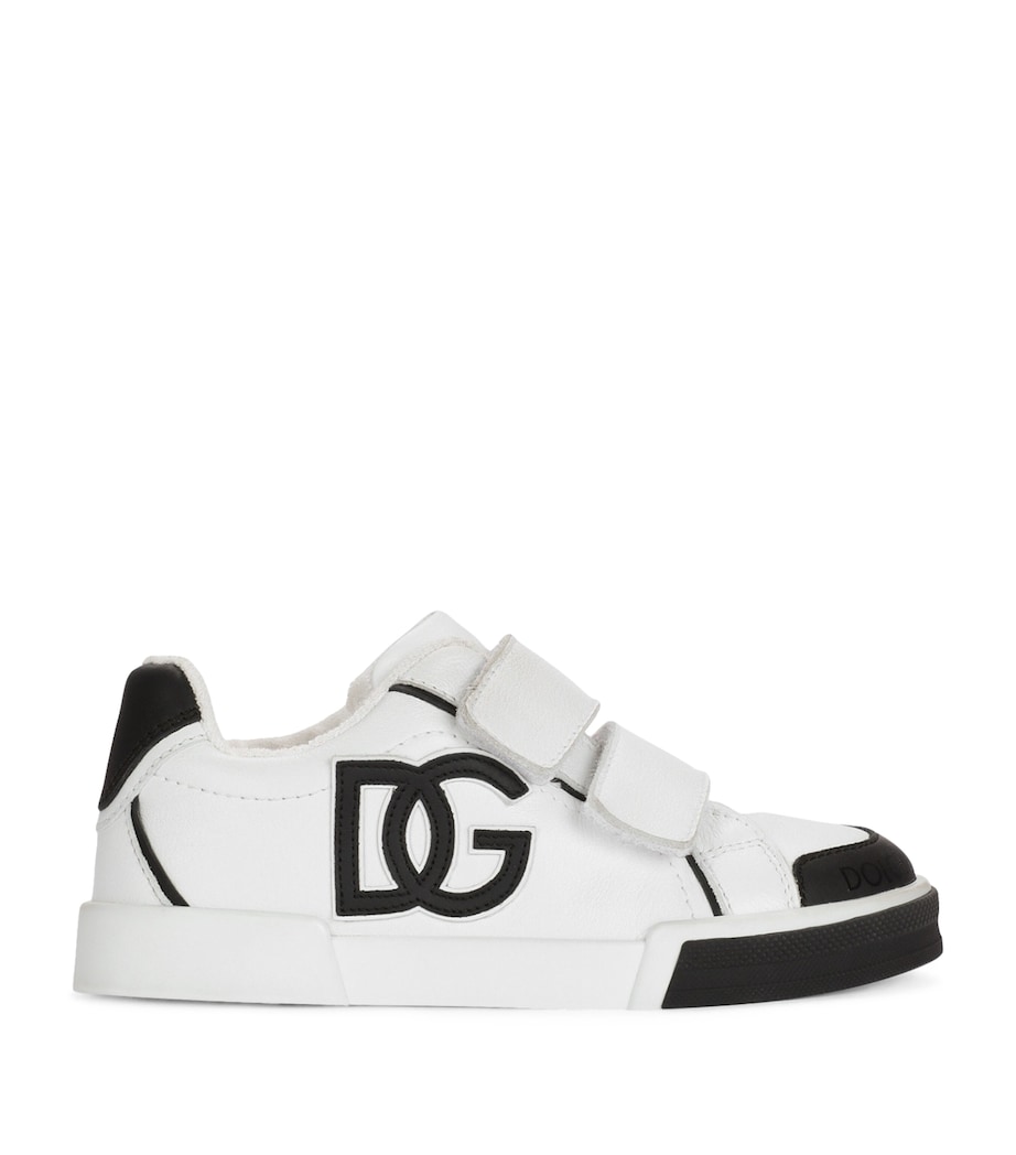 Leather Portofino Sneakers 8B926-WHITE/BLACK Image 1