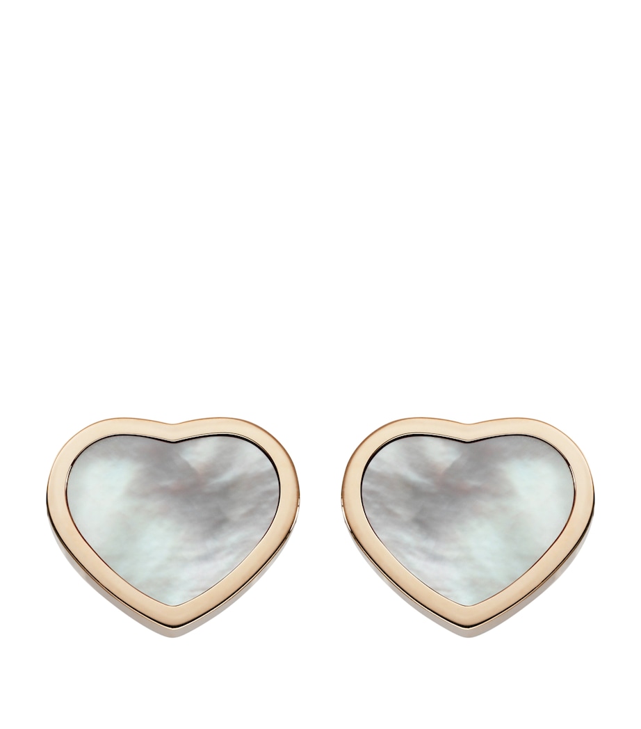 Rose Gold and Mother-of-Pearl Happy Hearts Stud Earrings 18K ROSE GOLD Image 1