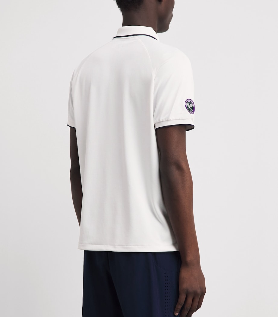 RLX Ralph Lauren Mens x Wimbledon Performance Piqué Polo Shirt Ceramic White Image 5